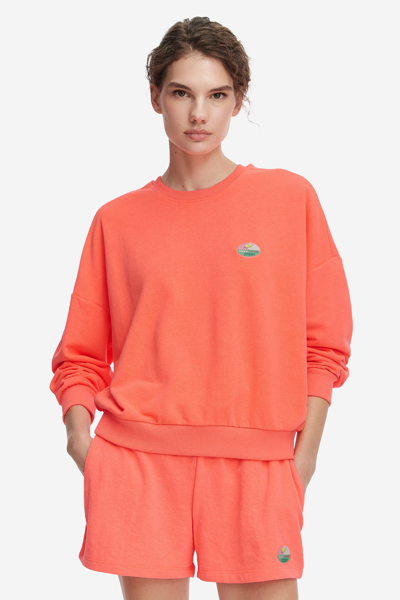 Bluza ONLY 15372414-Fiery-Coral Pomarańczowy
