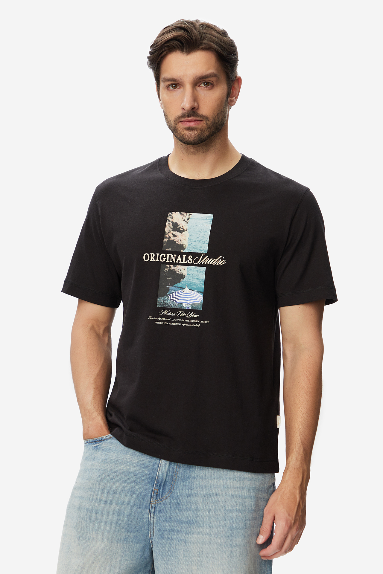 T-shirt JACK&JONES 12291022-Black Czarny