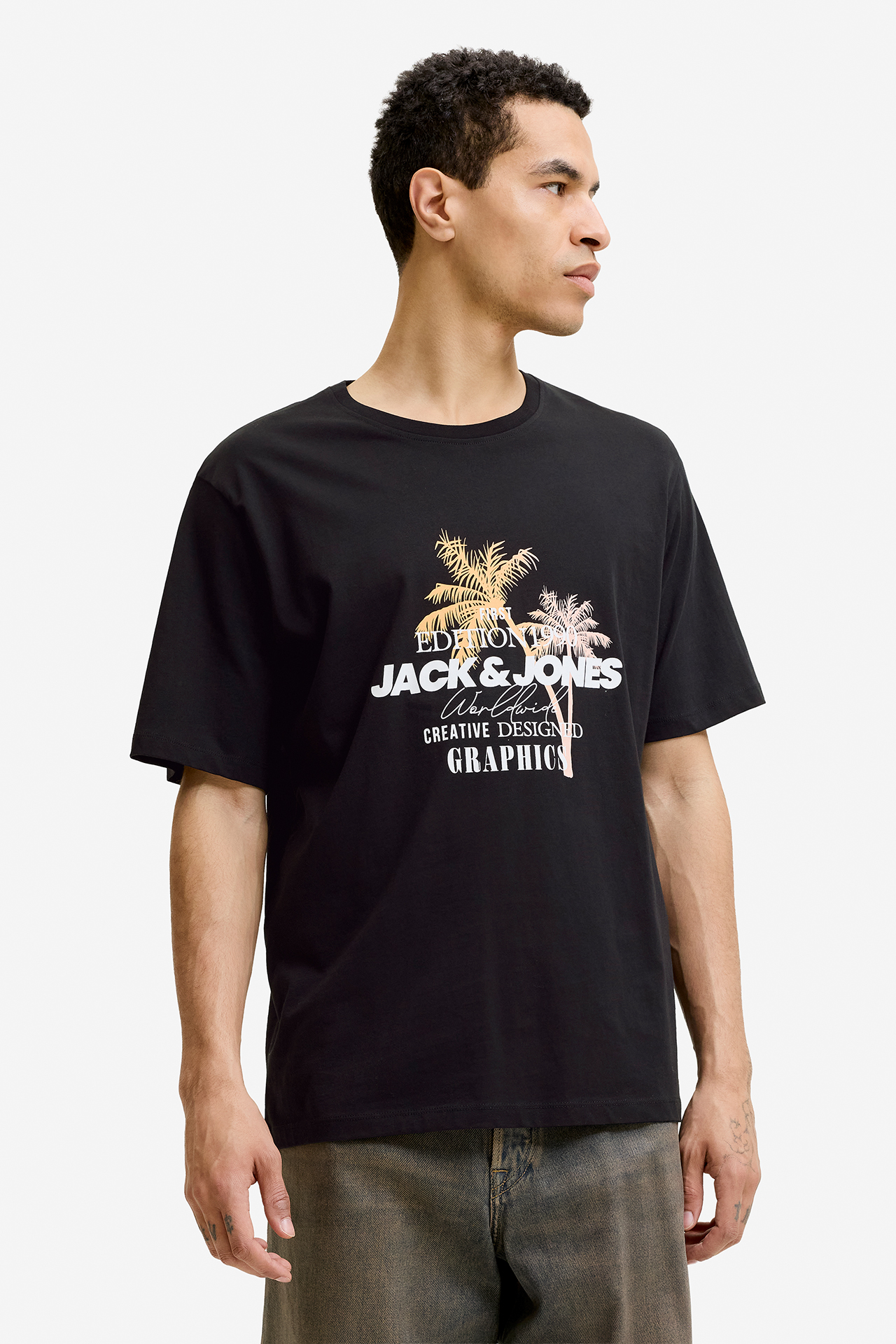 T-shirt JACK&JONES 12288094-Black Czarny