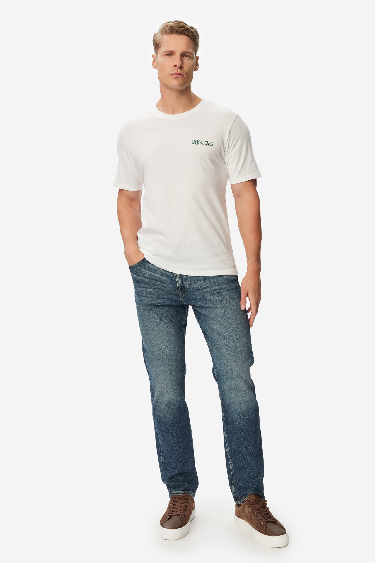T-shirt JACK&JONES 12288084-Bright White Biały
