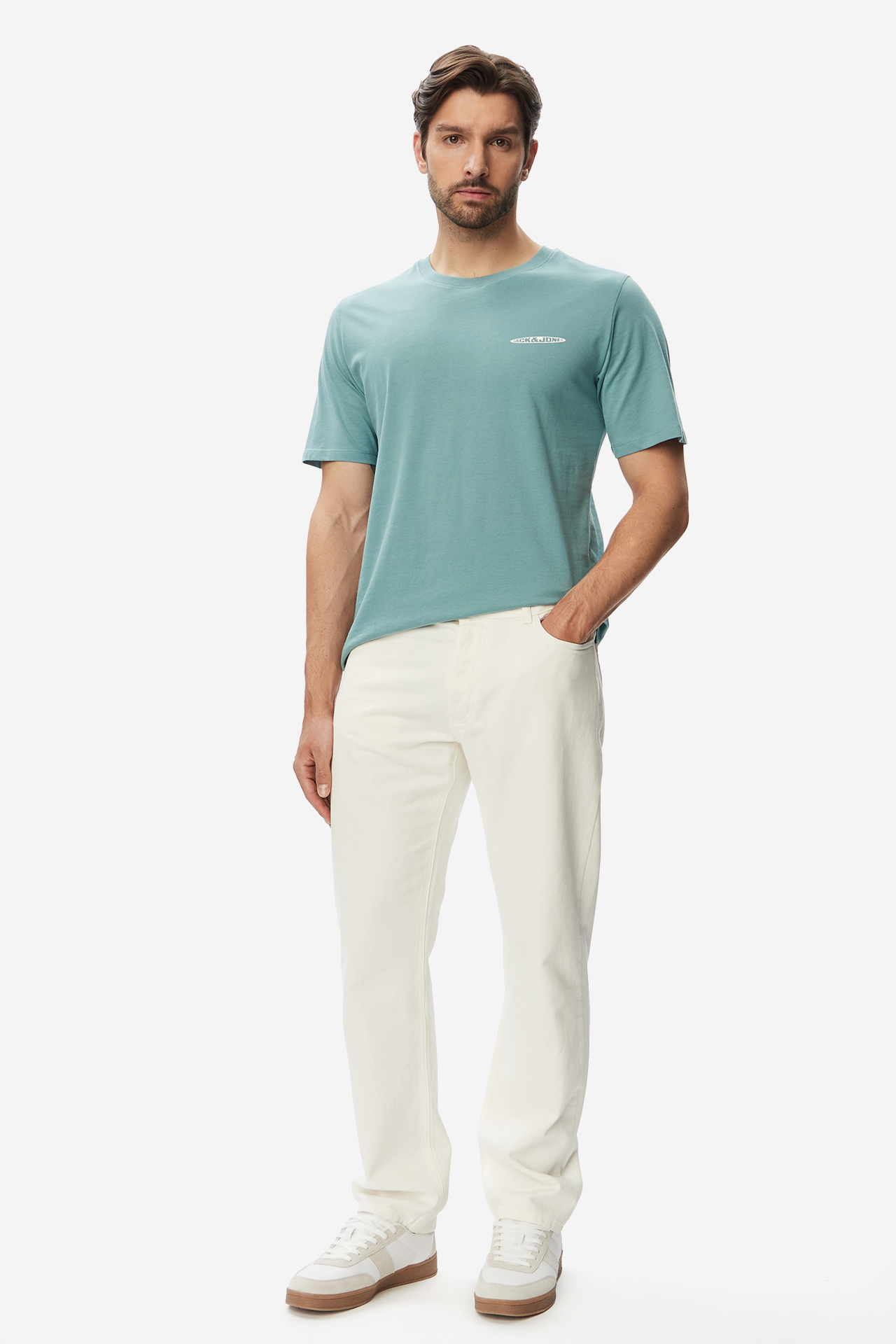 T-shirt JACK&JONES 12288084-Mineral Blue Turkusowy