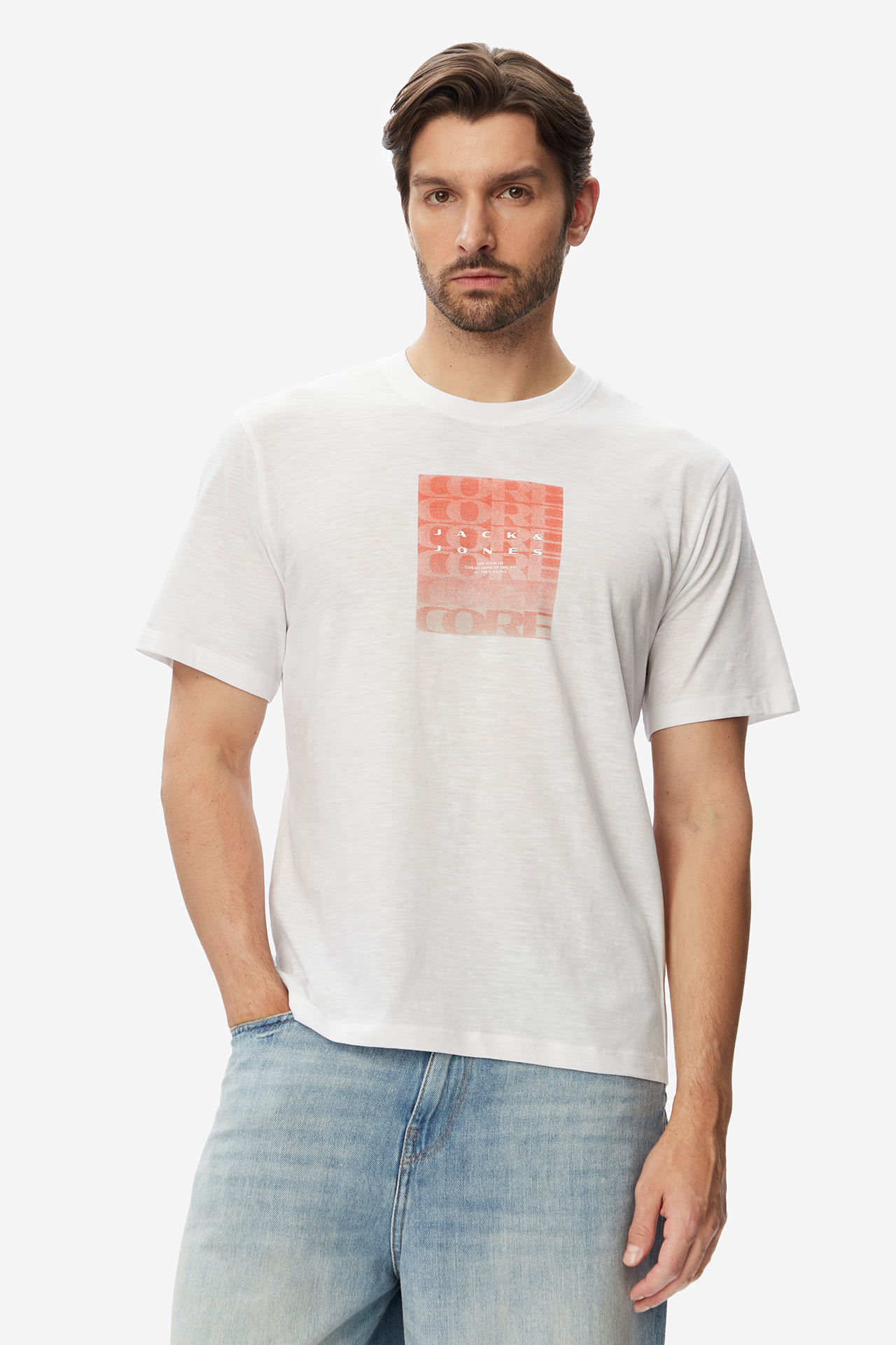 T-shirt JACK&JONES 12294986-Bright White Biały
