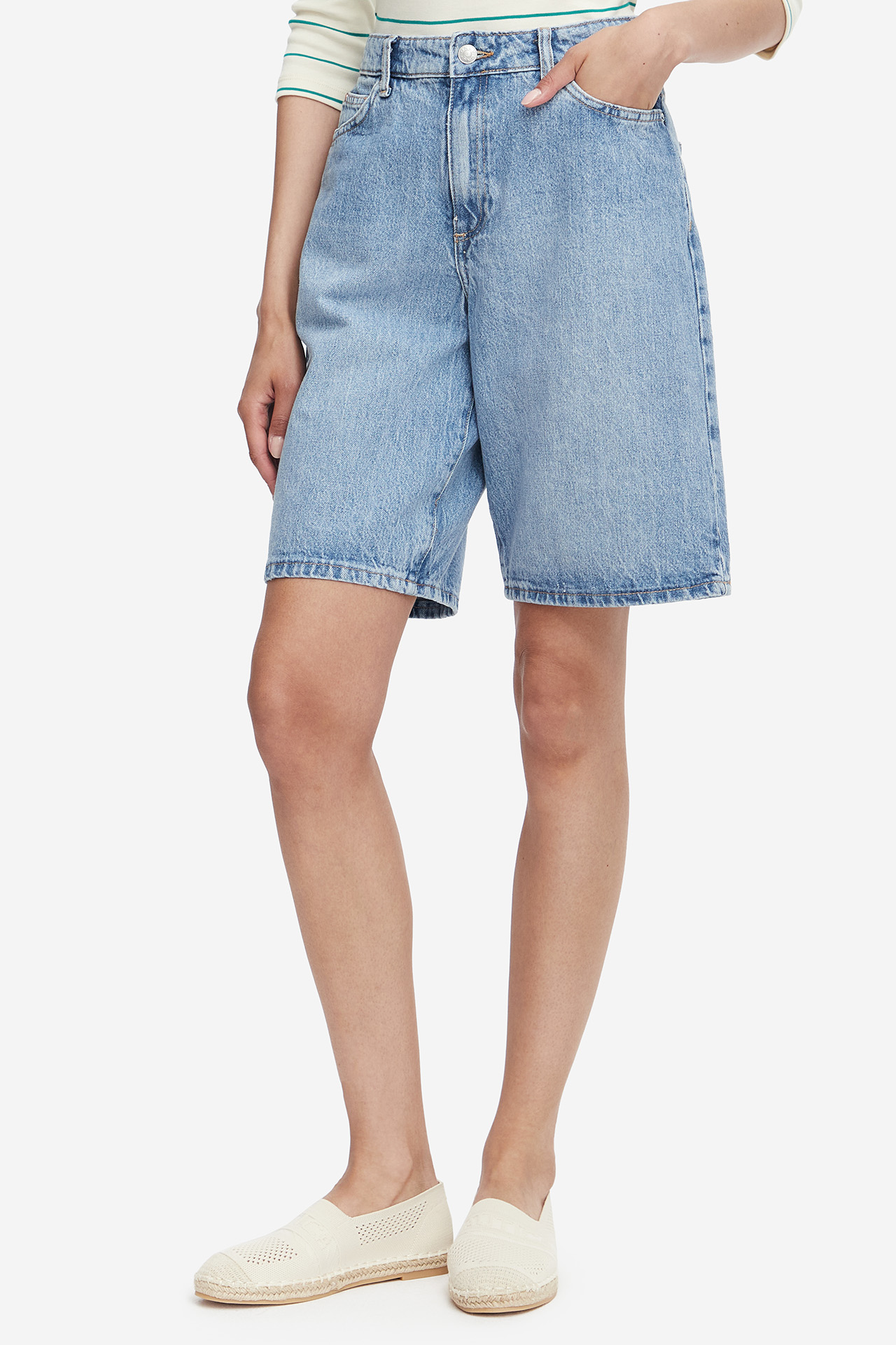 Spodenki ONLY 15256709-Light-Blue-Denim Niebieski