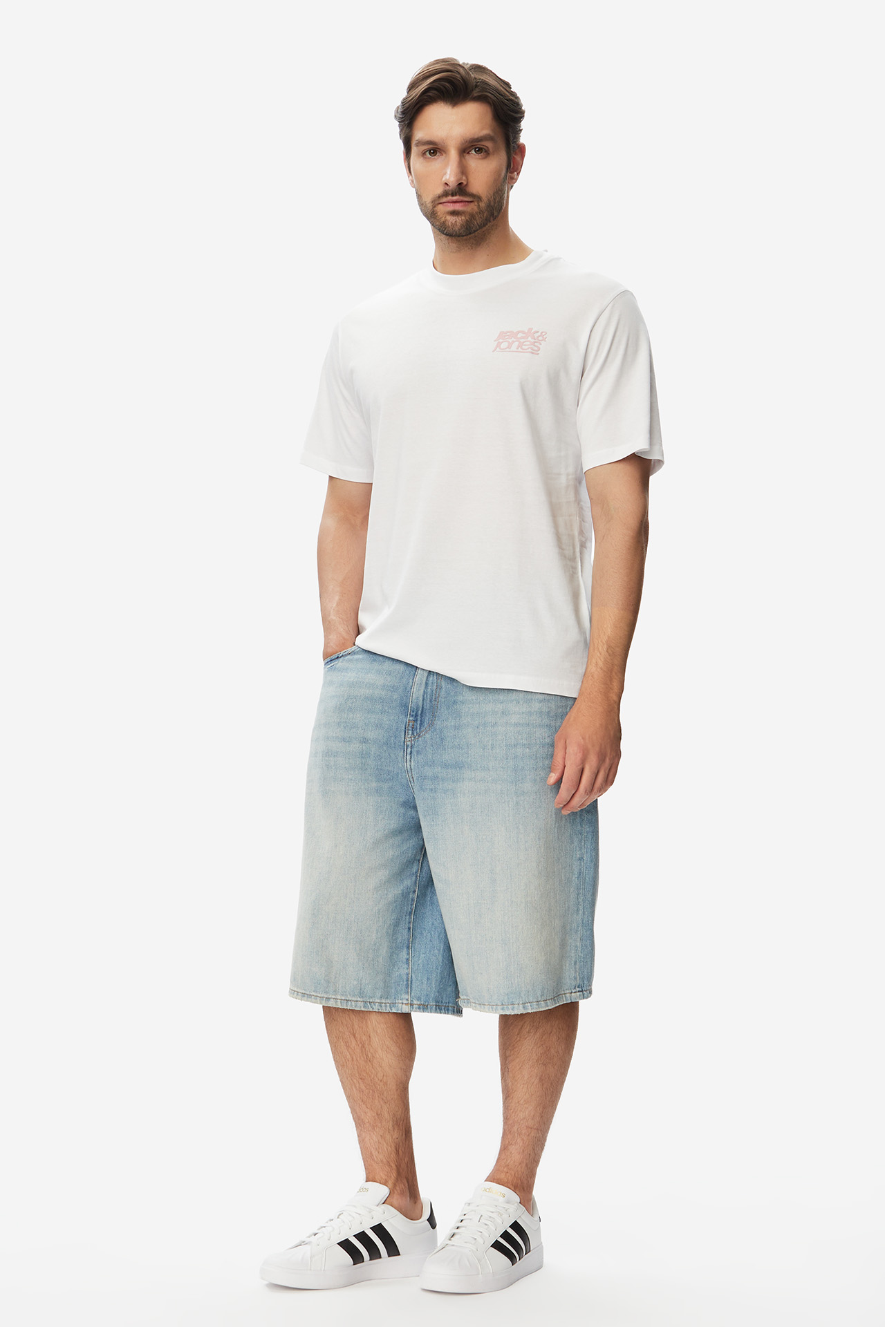 T-shirt JACK&JONES 12295024-Bright White Biały