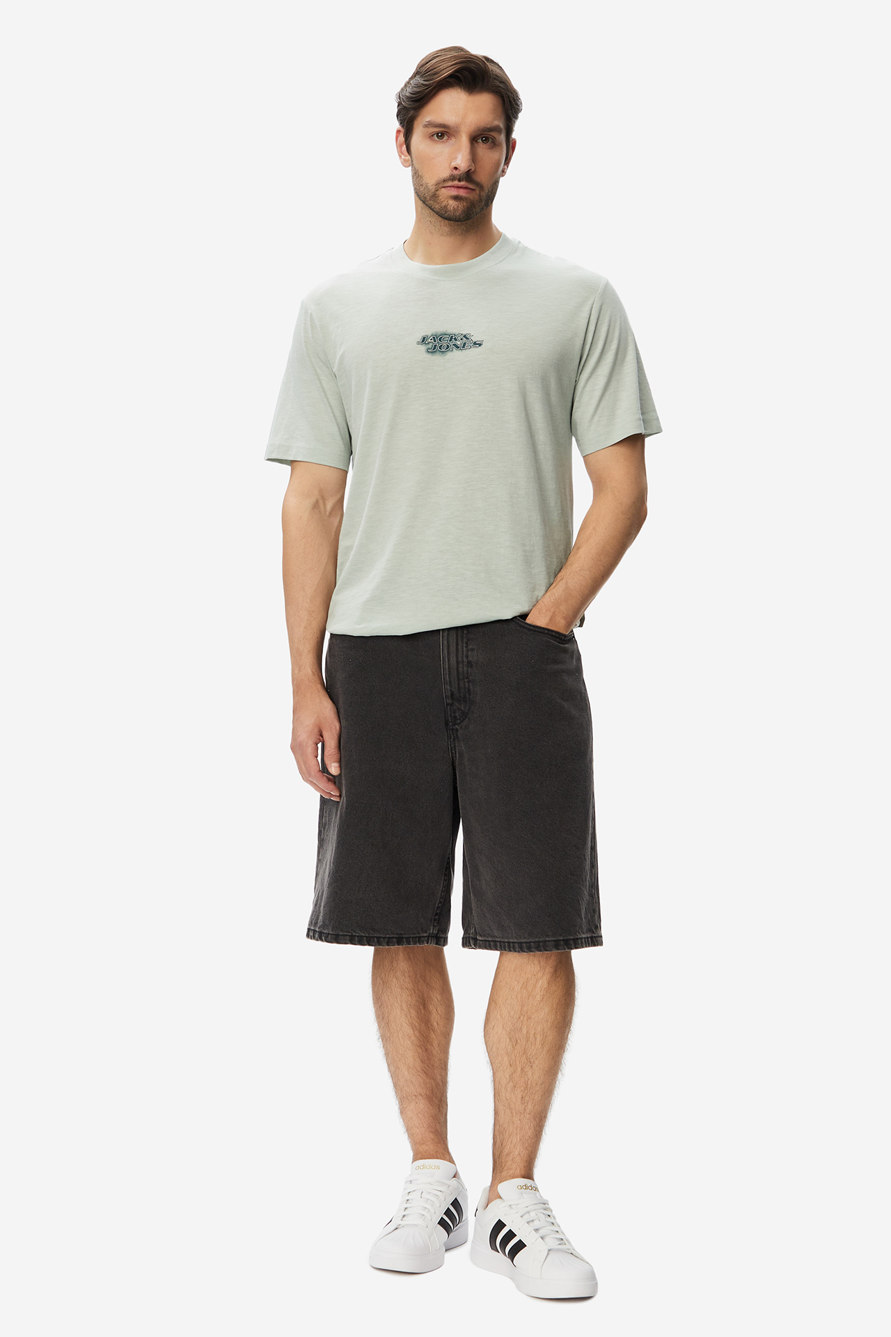 T-shirt JACK&JONES 12294963-Aqua Gray Zielony jasny
