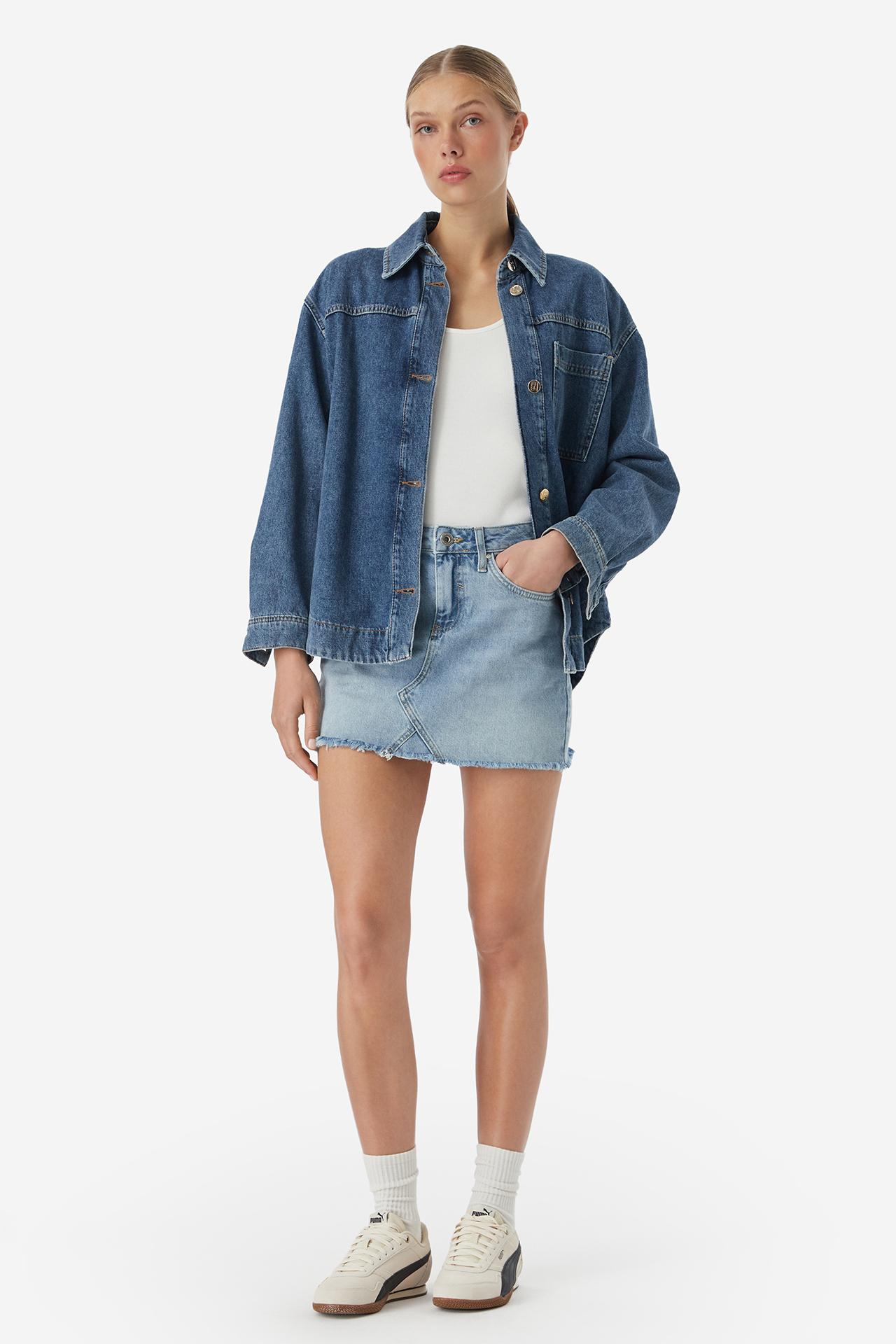 Odzież jeansowa damska CROSS JEANS C 5738-005 Niebieski jasny
