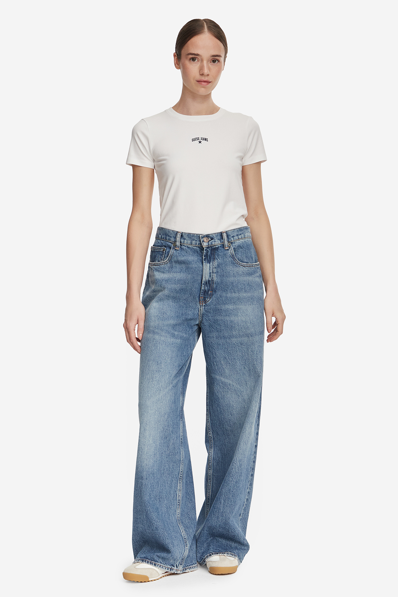 T-shirt GUESS JEANS W6YI51K4679-G011 Biały