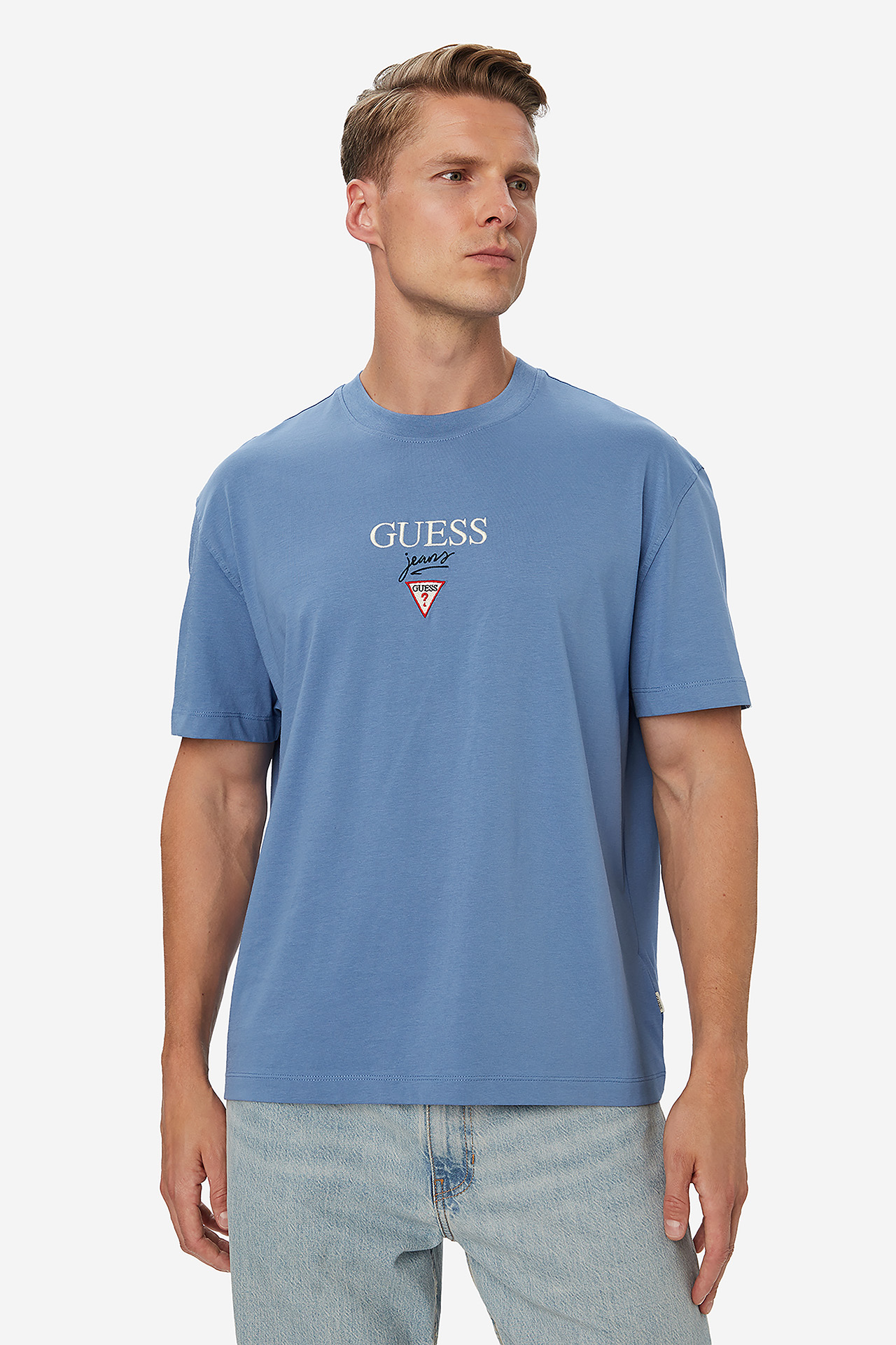 T-shirt GUESS JEANS M6RI45K8HM0-BLN Niebieski