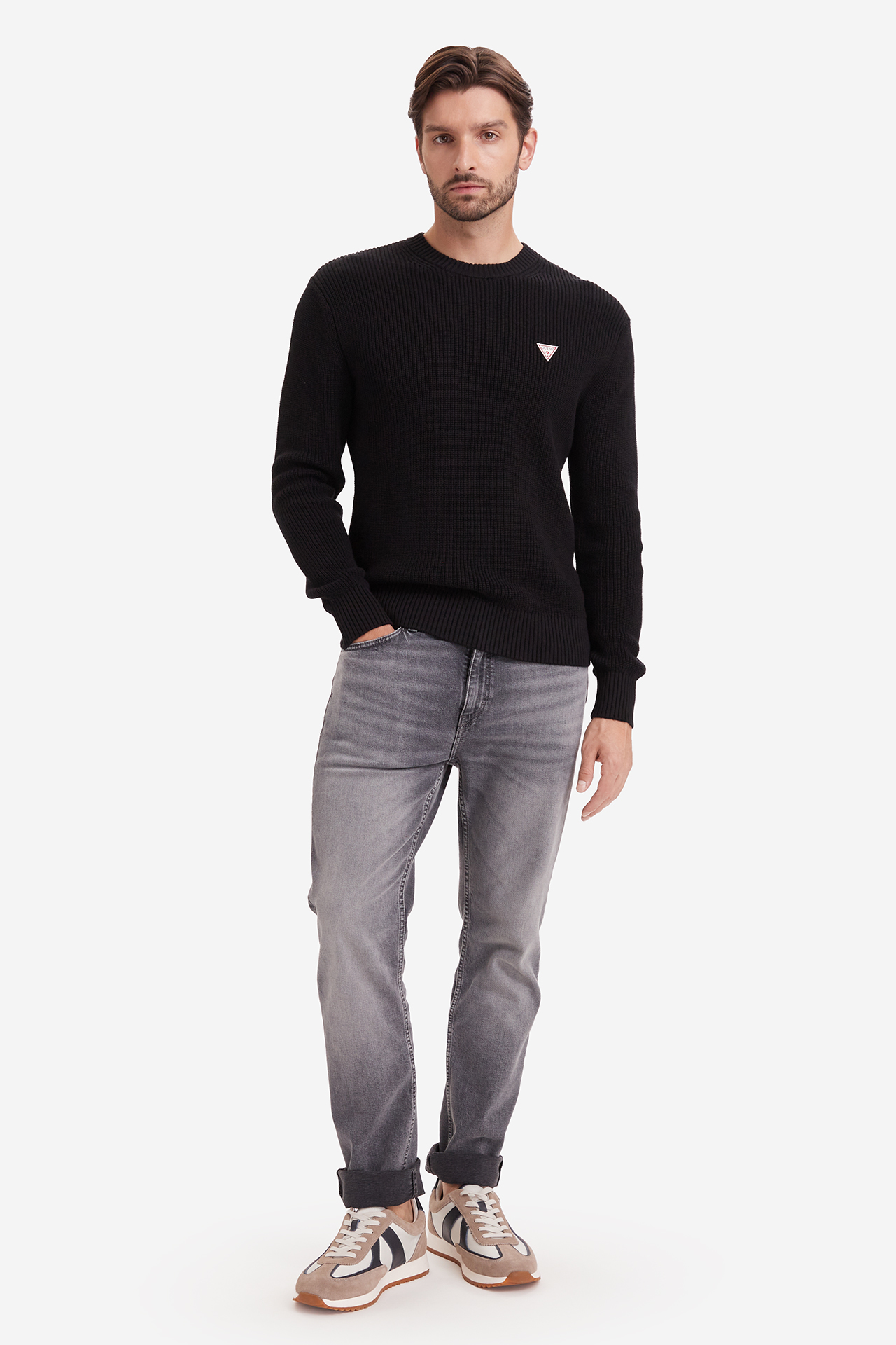 Sweter GUESS JEANS M4BR30Z3HM1-JBLK Czarny