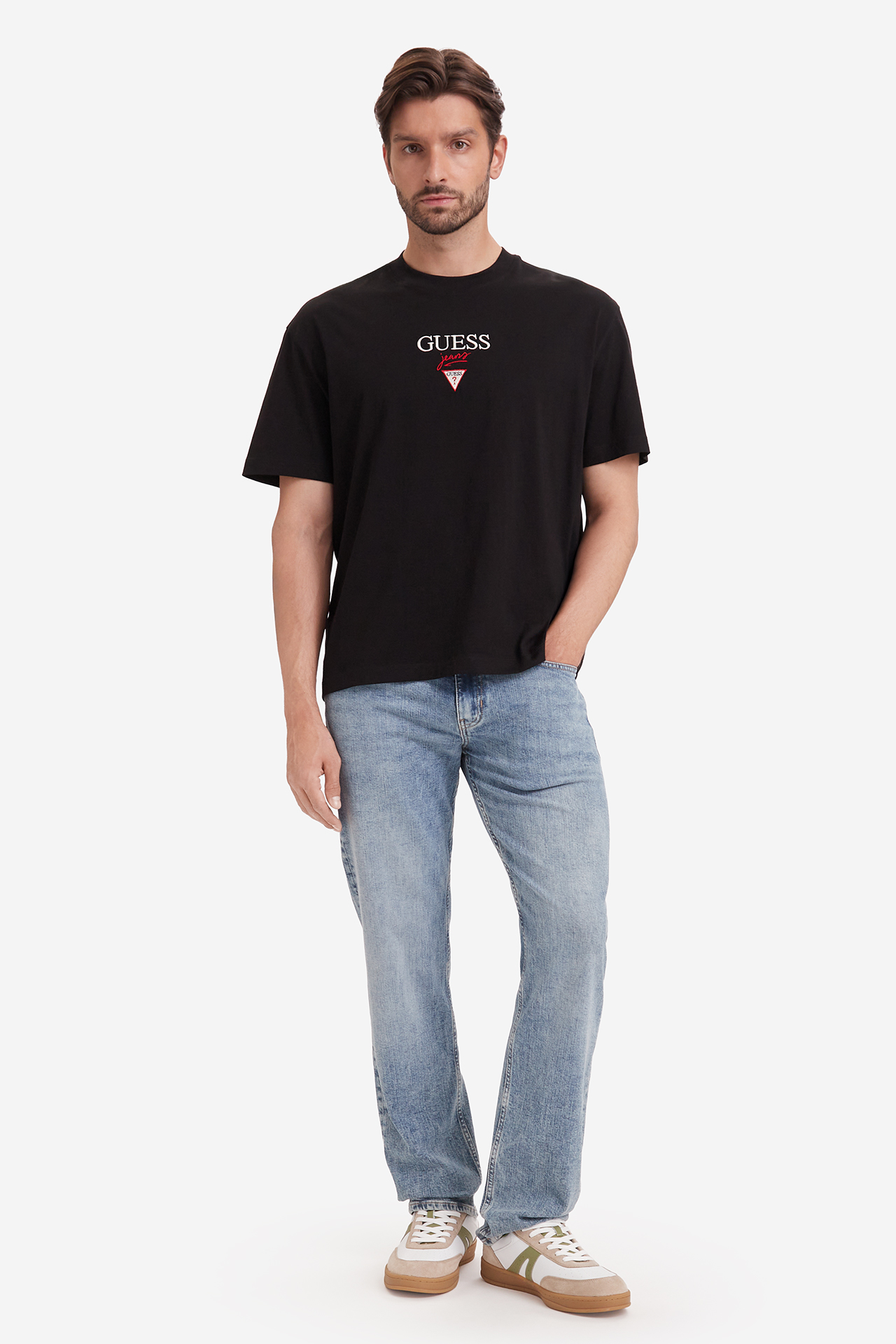 T-shirt GUESS JEANS M6RI45K8HM0-JBLK Czarny