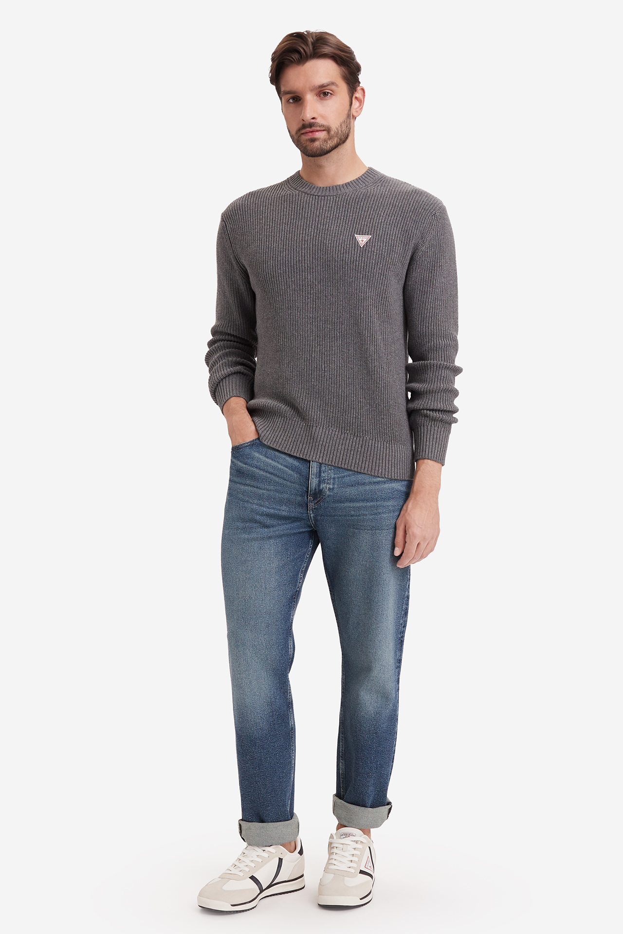 Sweter GUESS JEANS M4BR30Z3HM1-H91E Szary