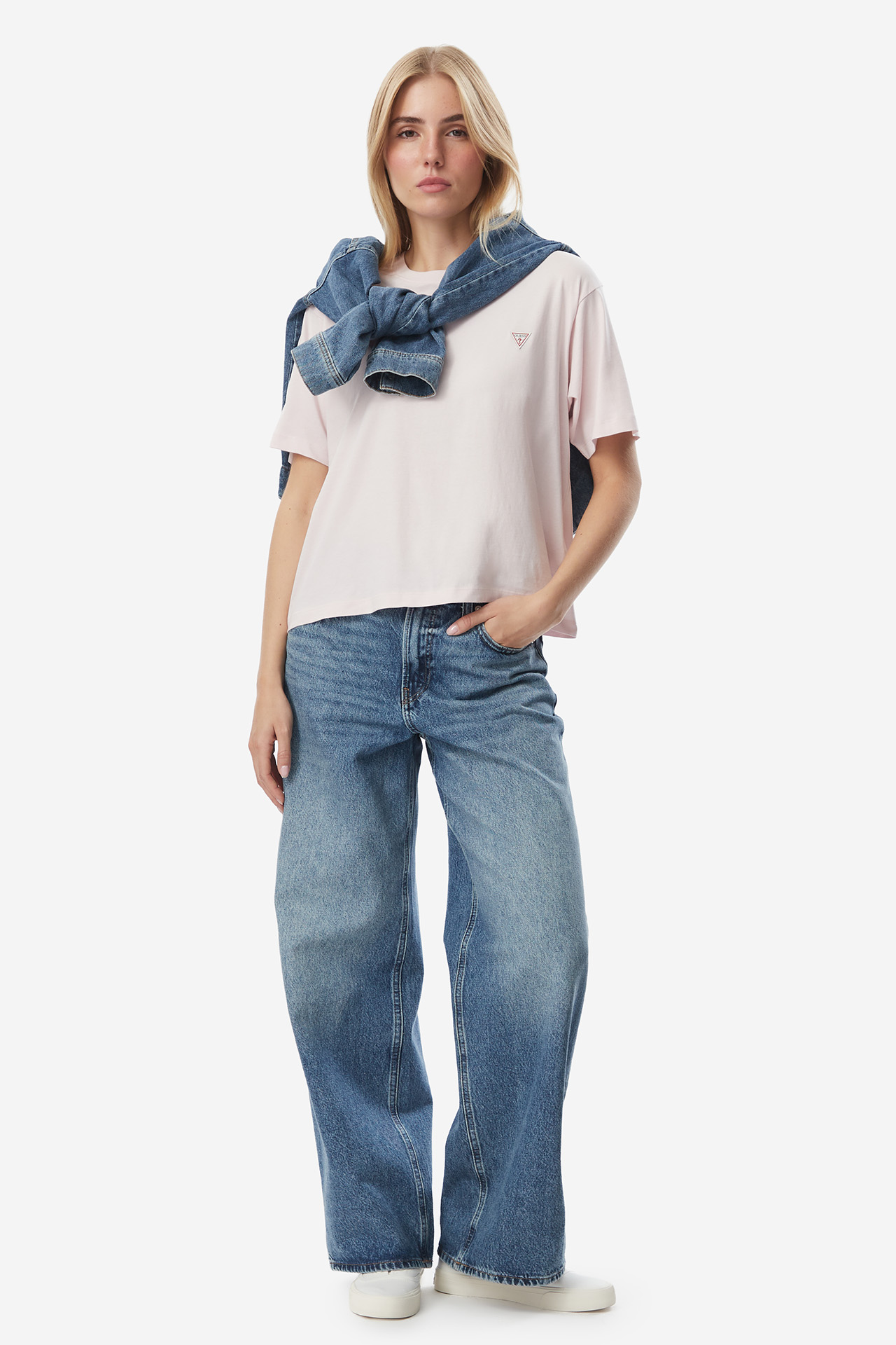 T-shirt GUESS JEANS W4YI05K8HM0-A62H Różowy jasny