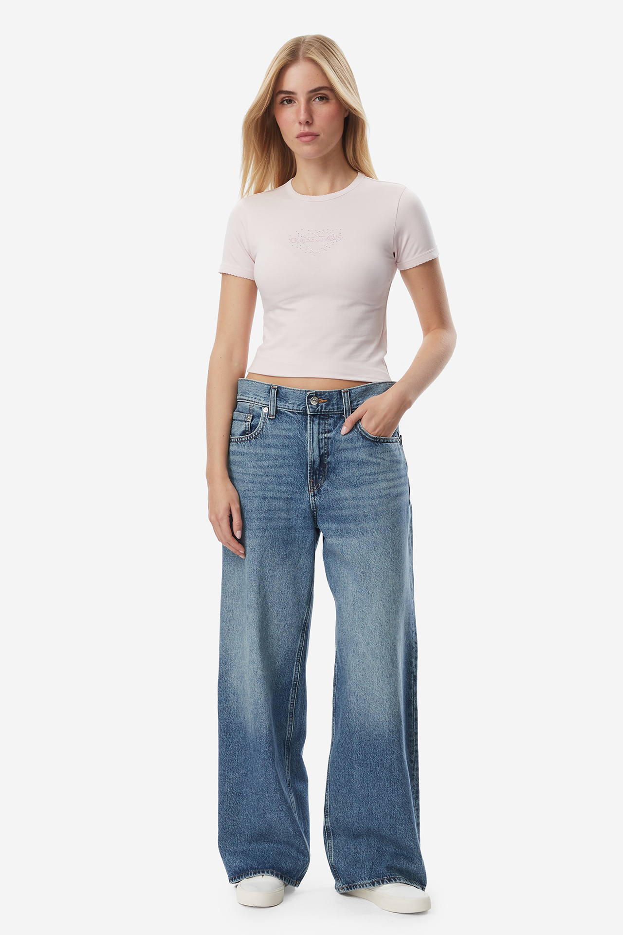 T-shirt GUESS JEANS W6YI05K3640-A62H Różowy jasny