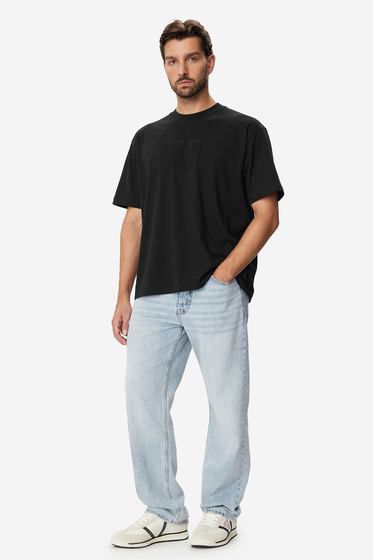 T-shirt GUESS JEANS M4YI44K8FQ4-JBLK Czarny