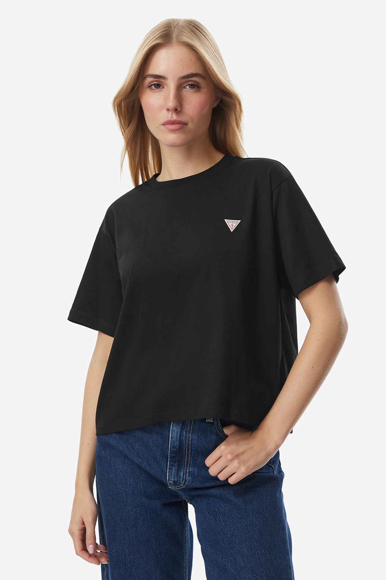 T-shirt GUESS JEANS W4YI05K8HM0-JBLK Czarny