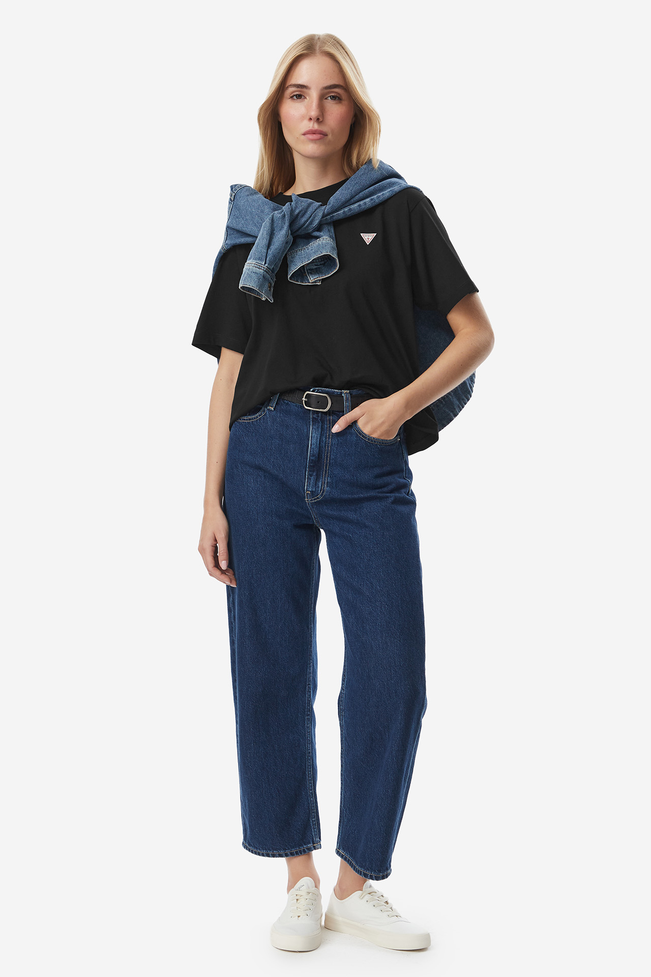 T-shirt GUESS JEANS W4YI05K8HM0-JBLK Czarny