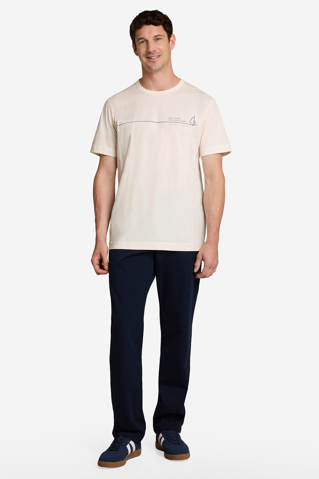 T-shirt TOM TAILOR 1052641-10348 Kremowy