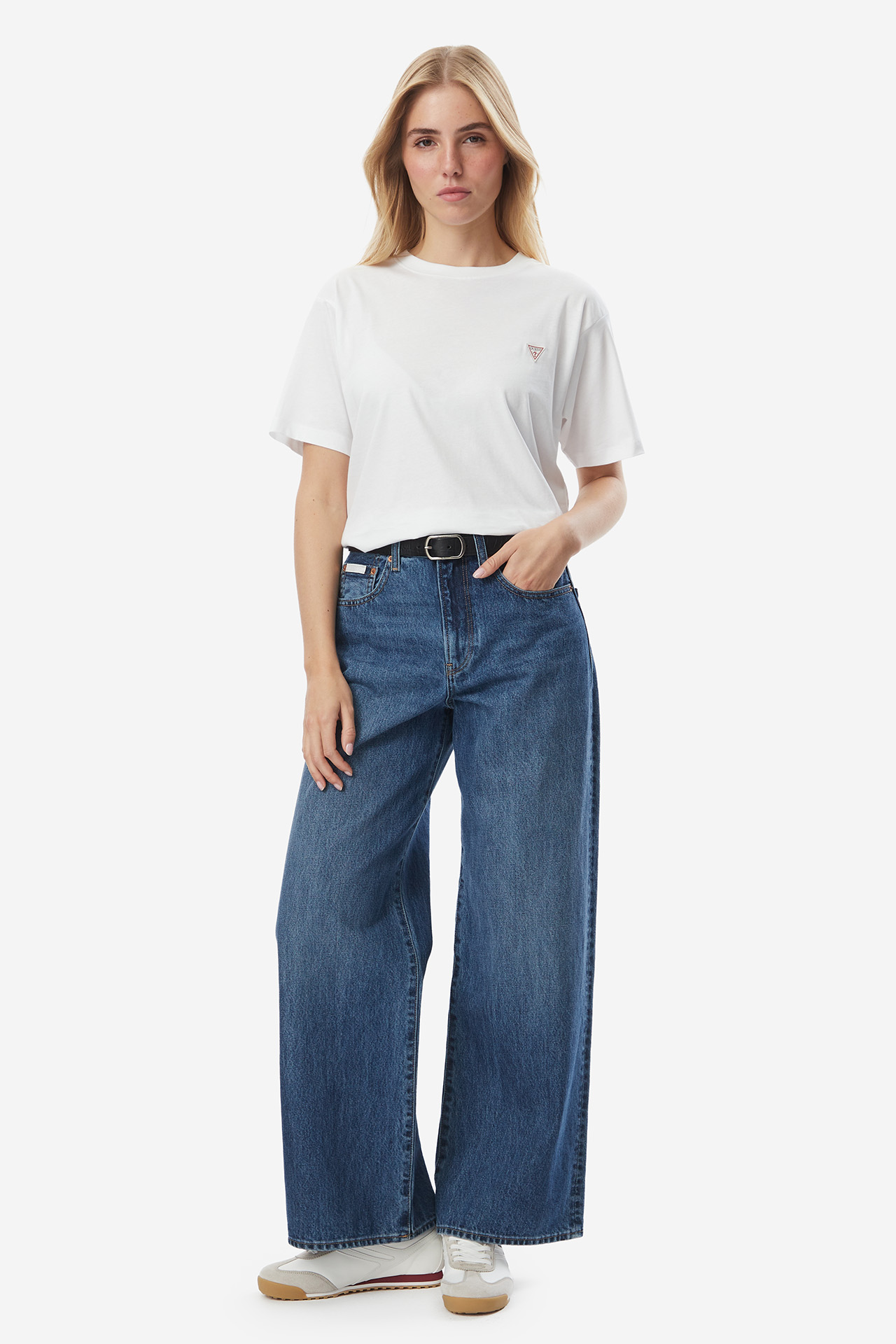 T-shirt GUESS JEANS W4YI05K8HM0-G011 Biały