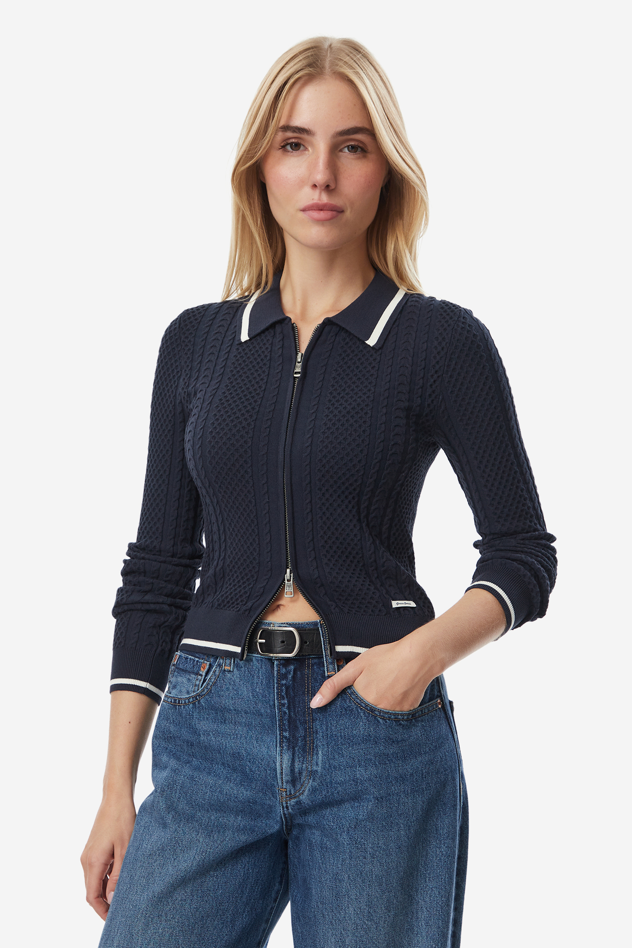 Sweter GUESS JEANS W6YR03Z0849-A71W Granatowy