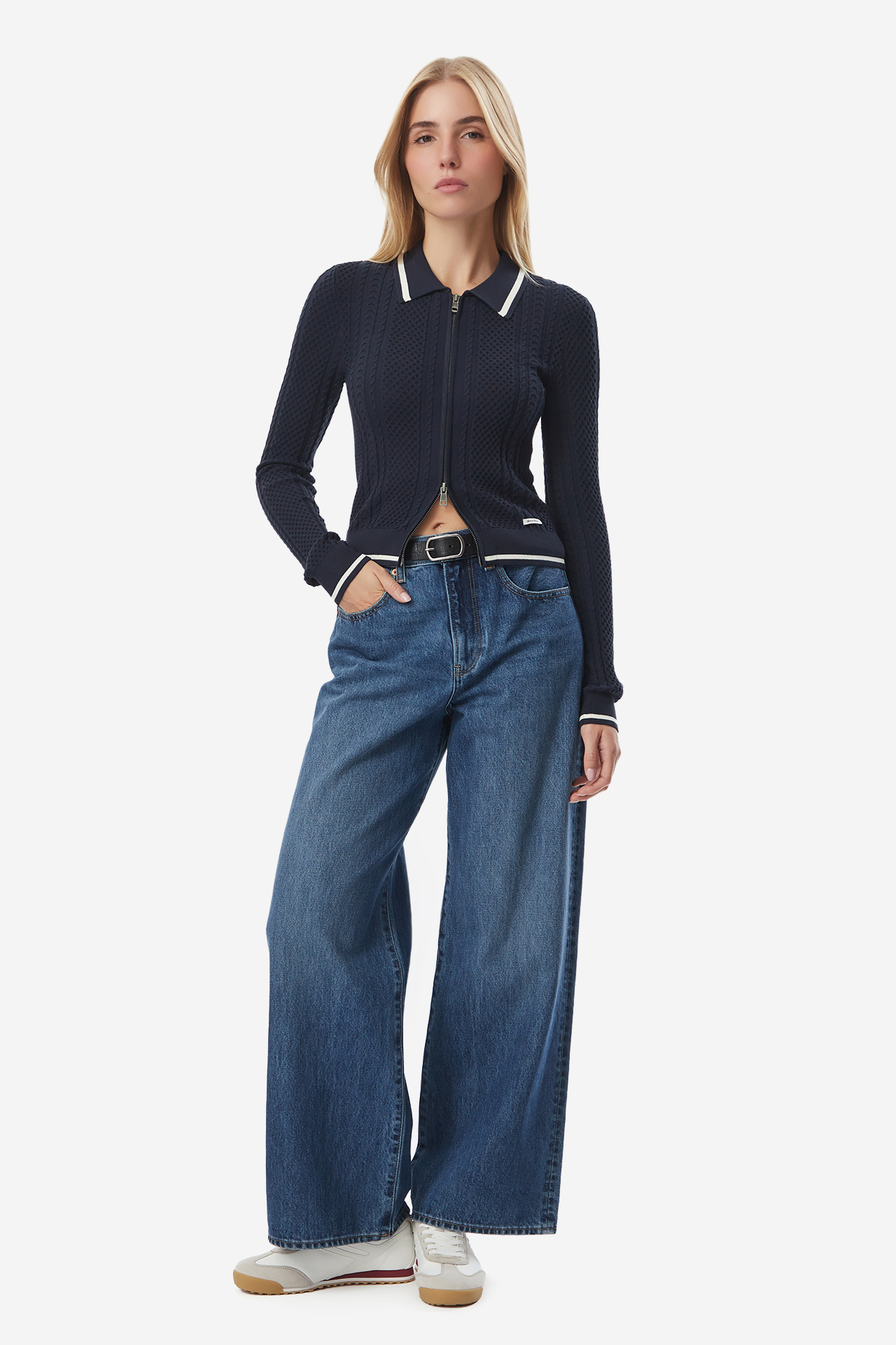 Sweter GUESS JEANS W6YR03Z0849-A71W Granatowy