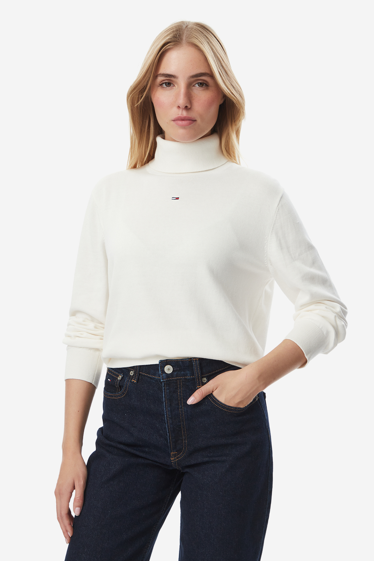 Sweter Tommy Jeans DW0DW23361YBH Kremowy