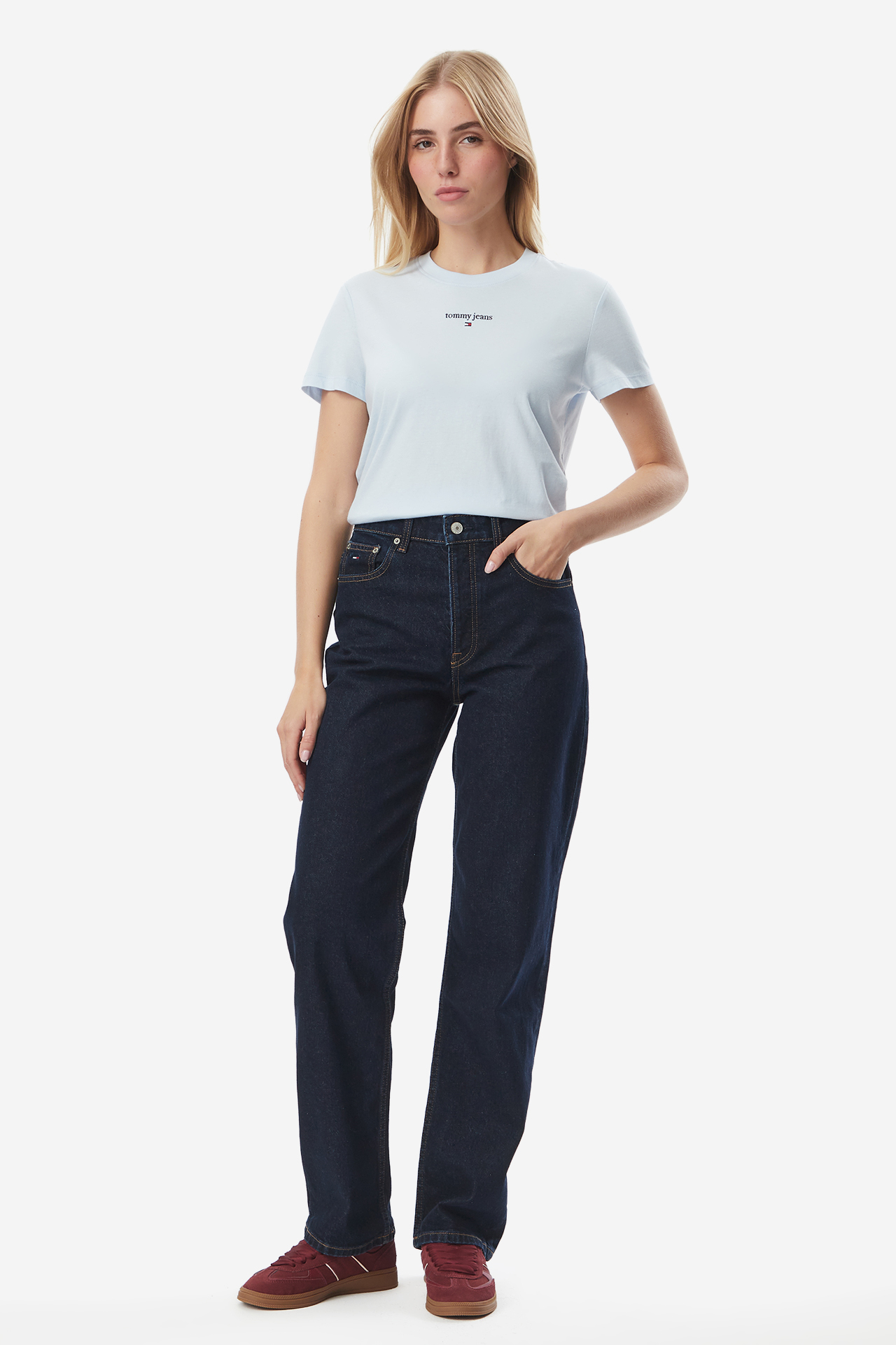 T-shirt Tommy Jeans DW0DW23527C1N Niebieski jasny