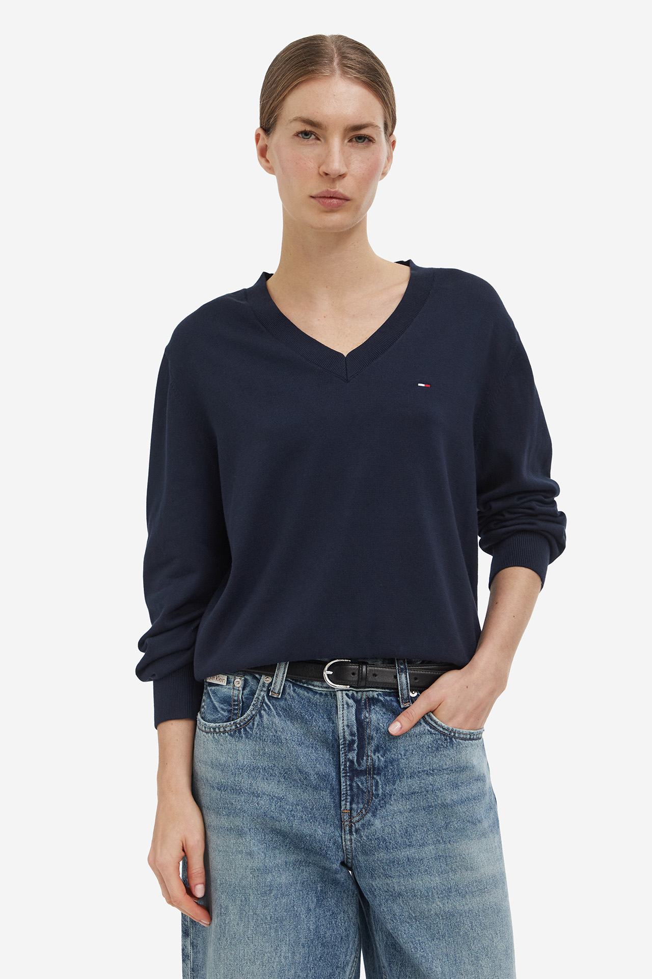 Sweter Tommy Jeans DW0DW23362C1G Granatowy