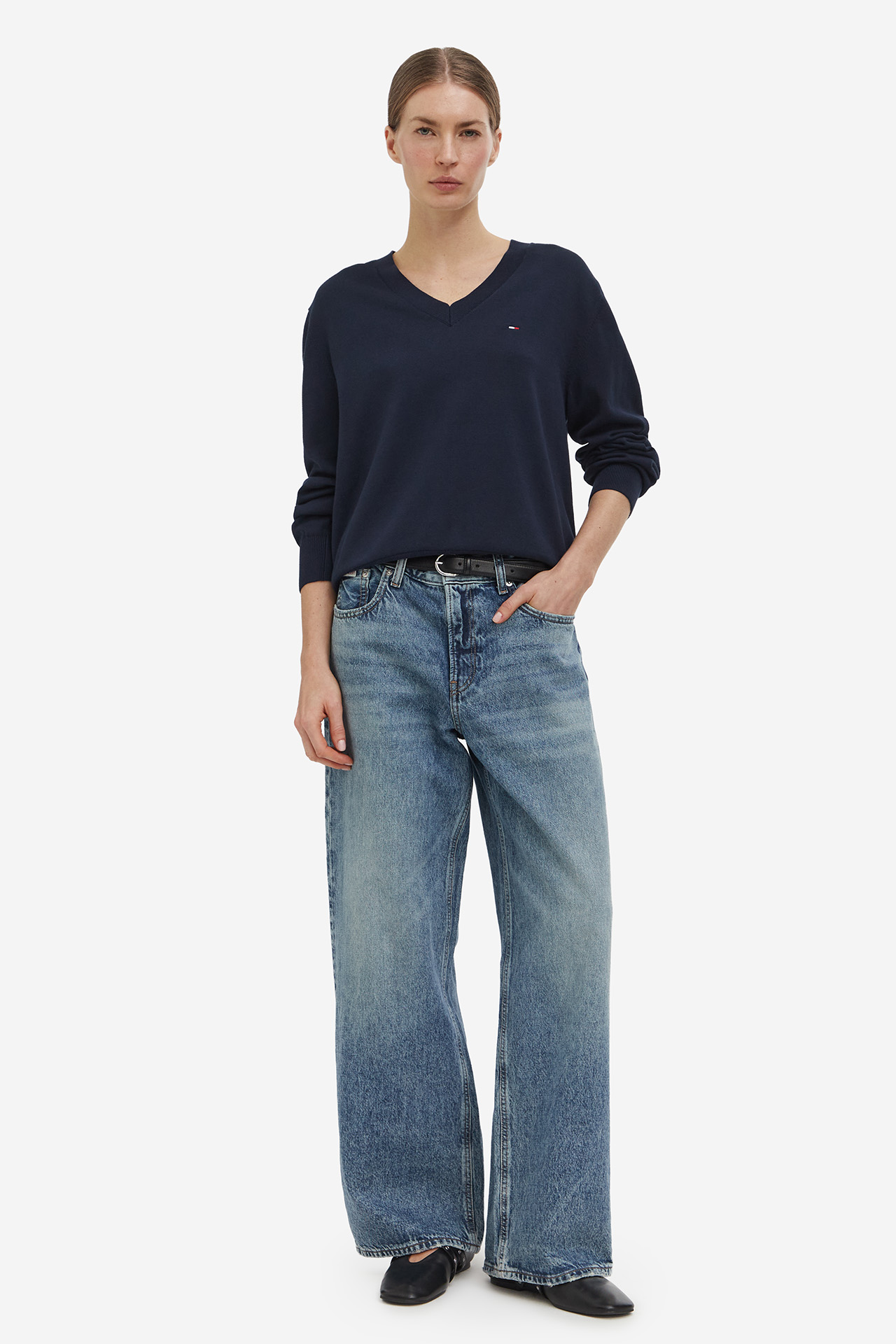 Sweter Tommy Jeans DW0DW23362C1G Granatowy