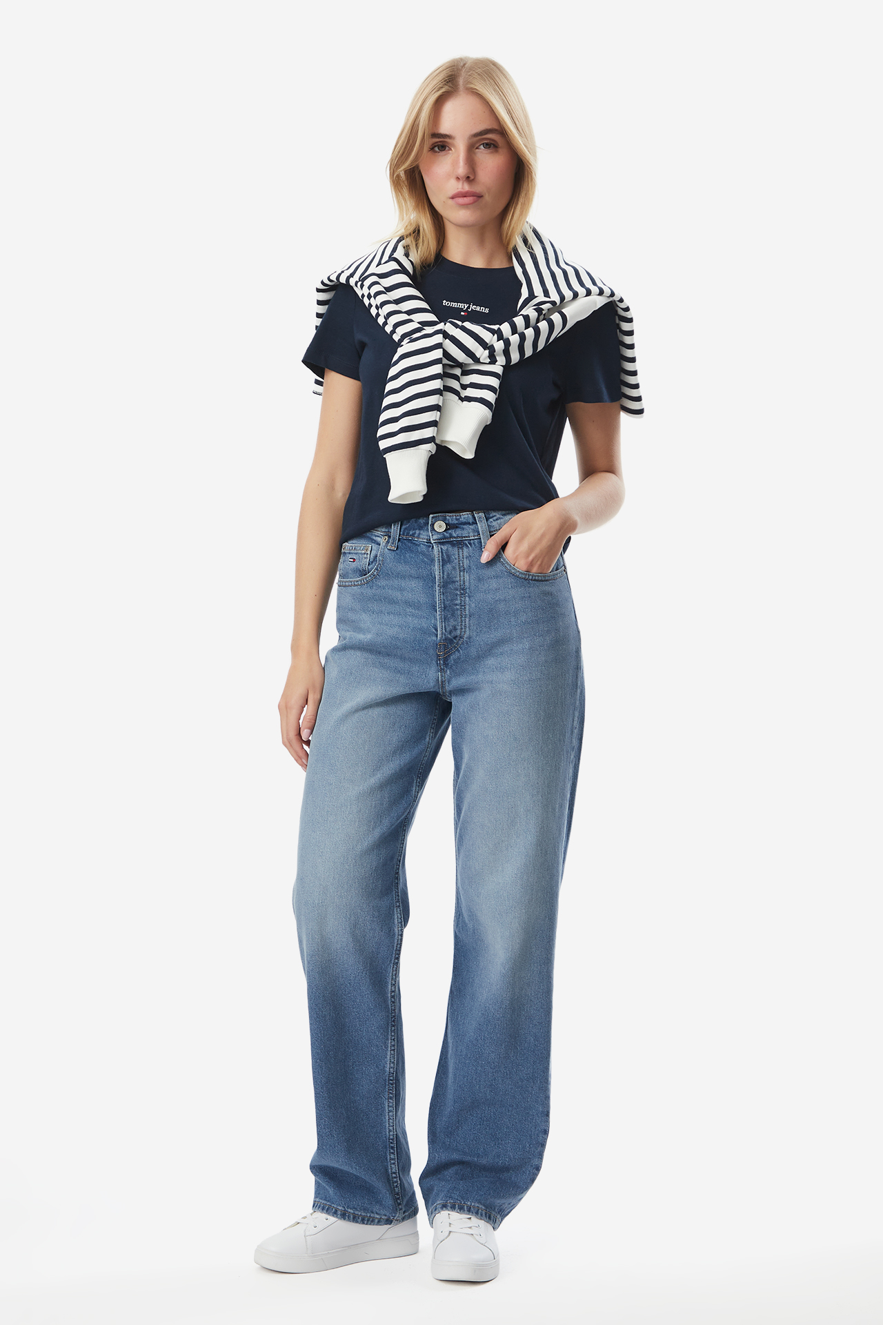 T-shirt Tommy Jeans DW0DW23527C1G Granatowy