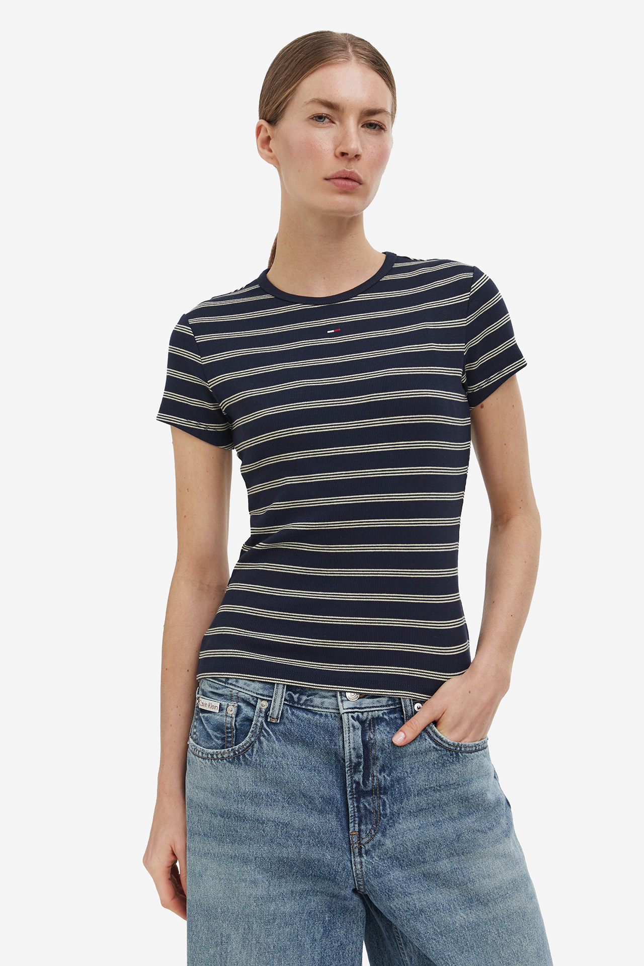 T-shirt Tommy Jeans DW0DW173830X5 Granatowy