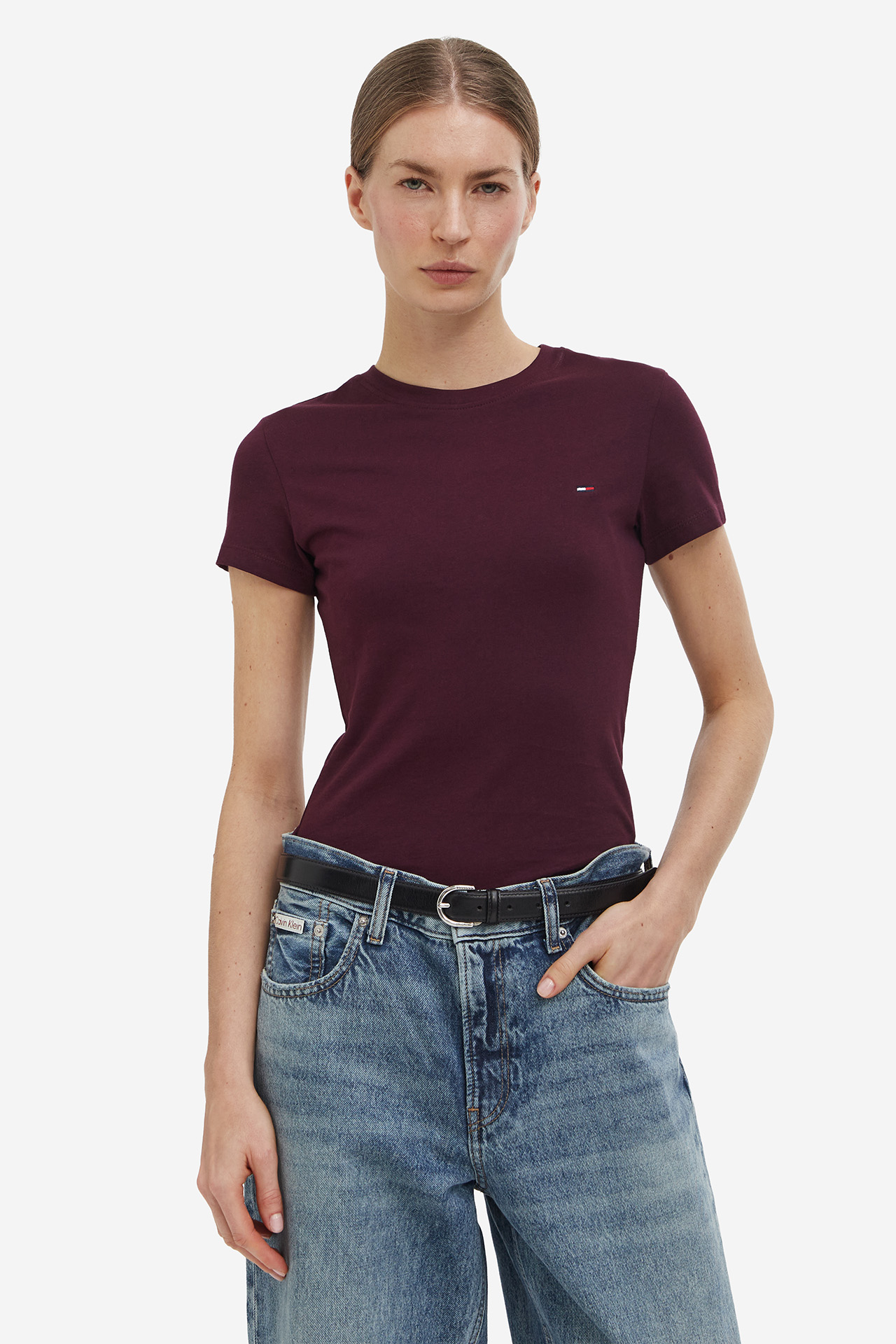 T-shirt Tommy Jeans DW0DW20459V11 Fioletowy