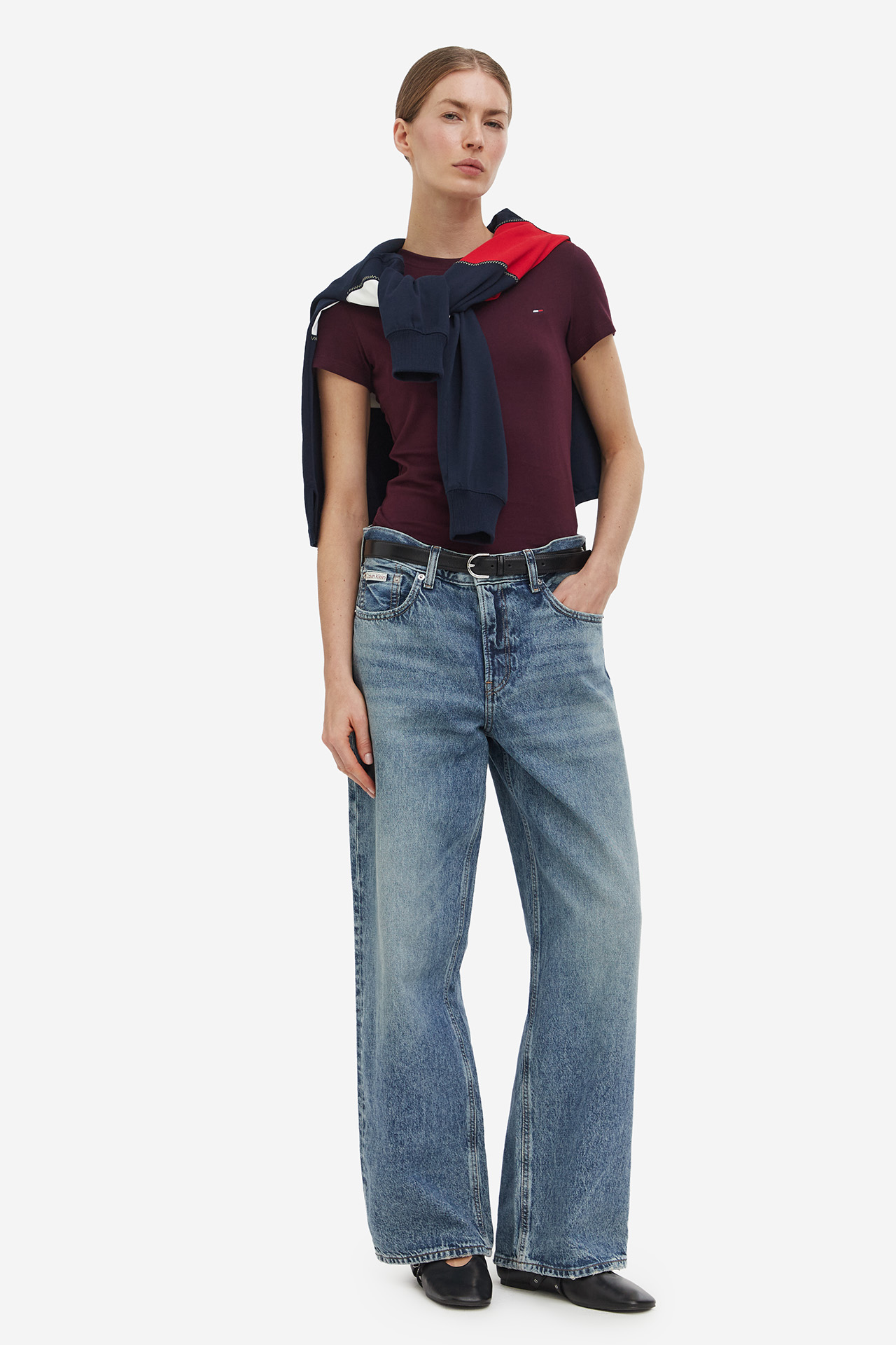 T-shirt Tommy Jeans DW0DW20459V11 Fioletowy