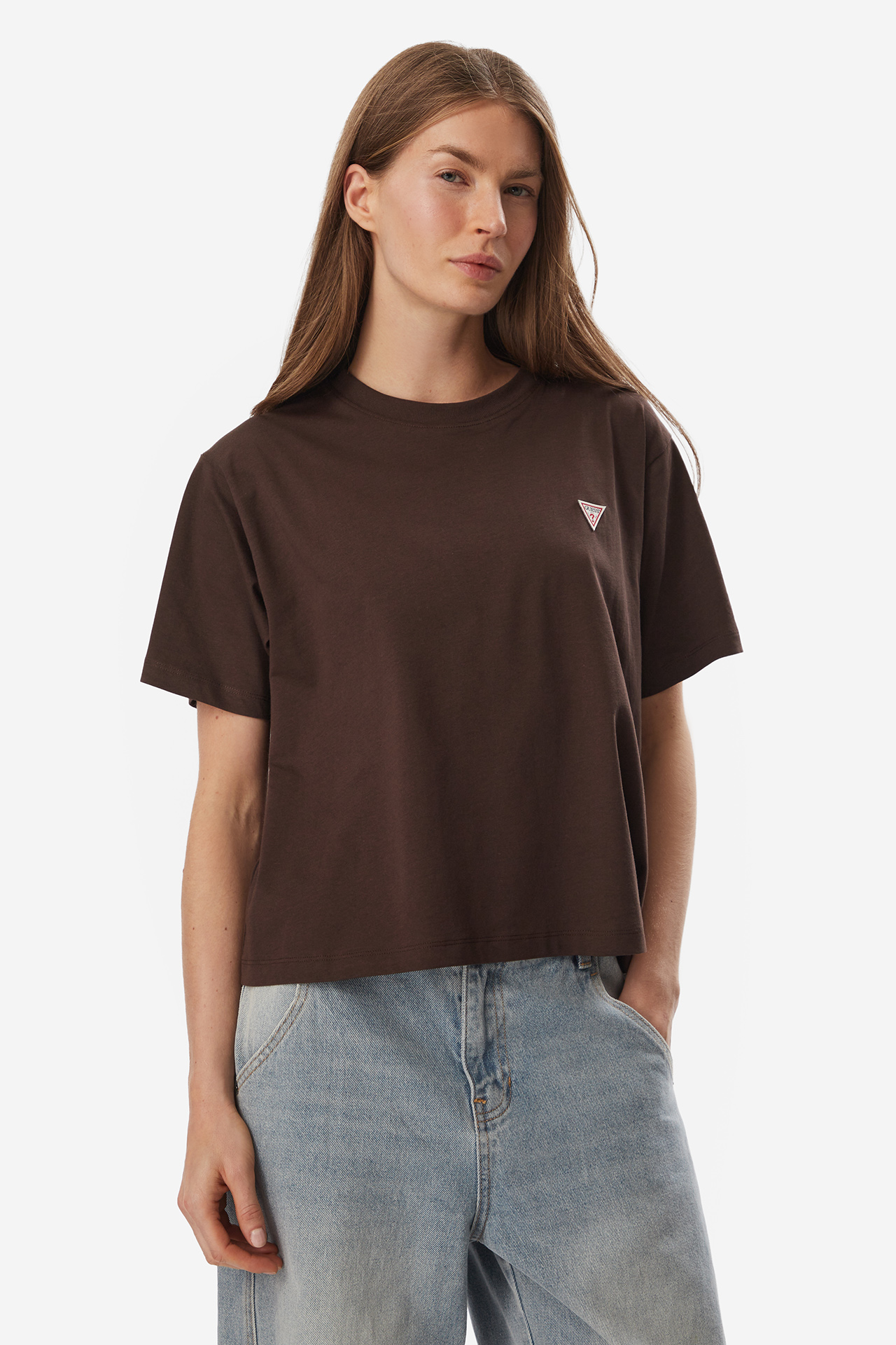 T-shirt GUESS JEANS W4YI05K8HM0-G1EA Brązowy ciemny