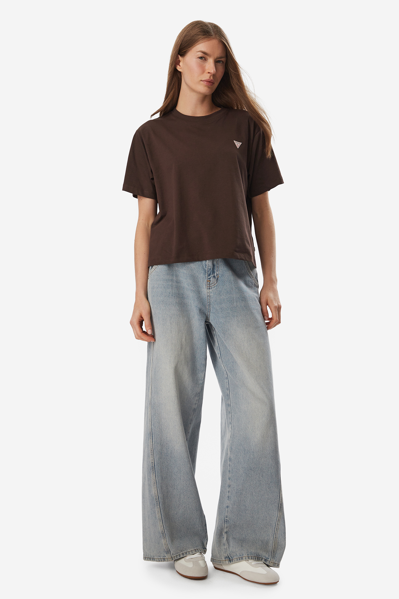 T-shirt GUESS JEANS W4YI05K8HM0-G1EA Brązowy ciemny