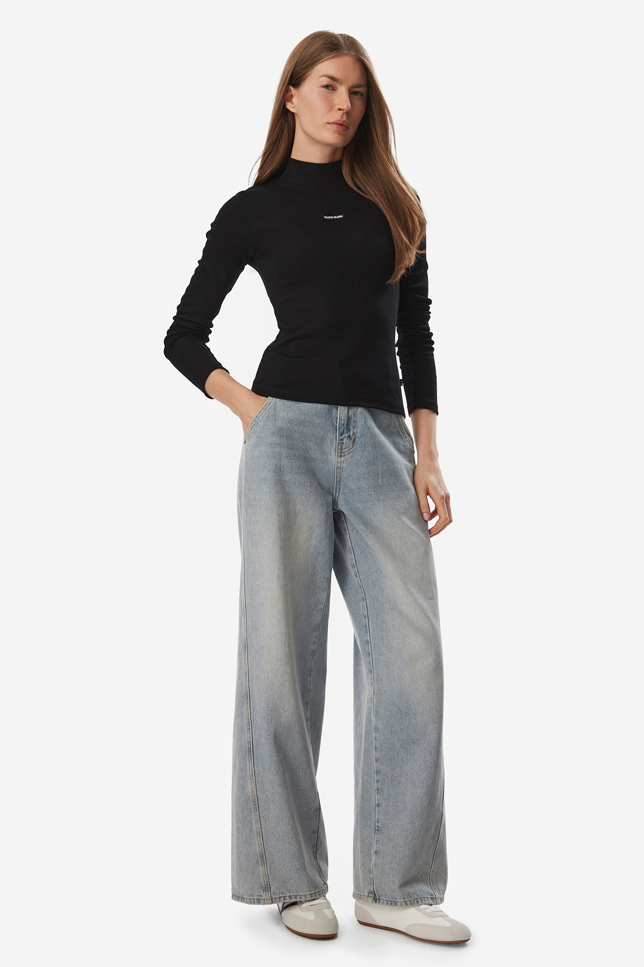 Top GUESS JEANS W6BP06K5471-JBLK Czarny