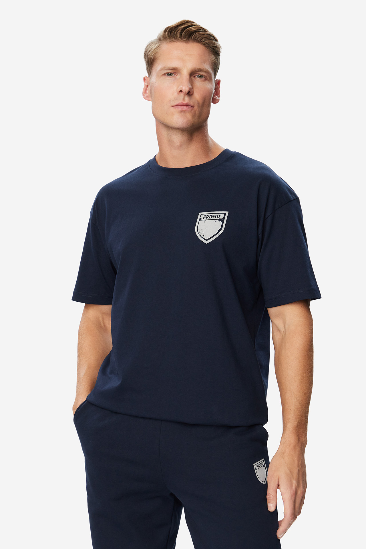 T-shirt PROSTO KL263MTEE1072 Granatowy