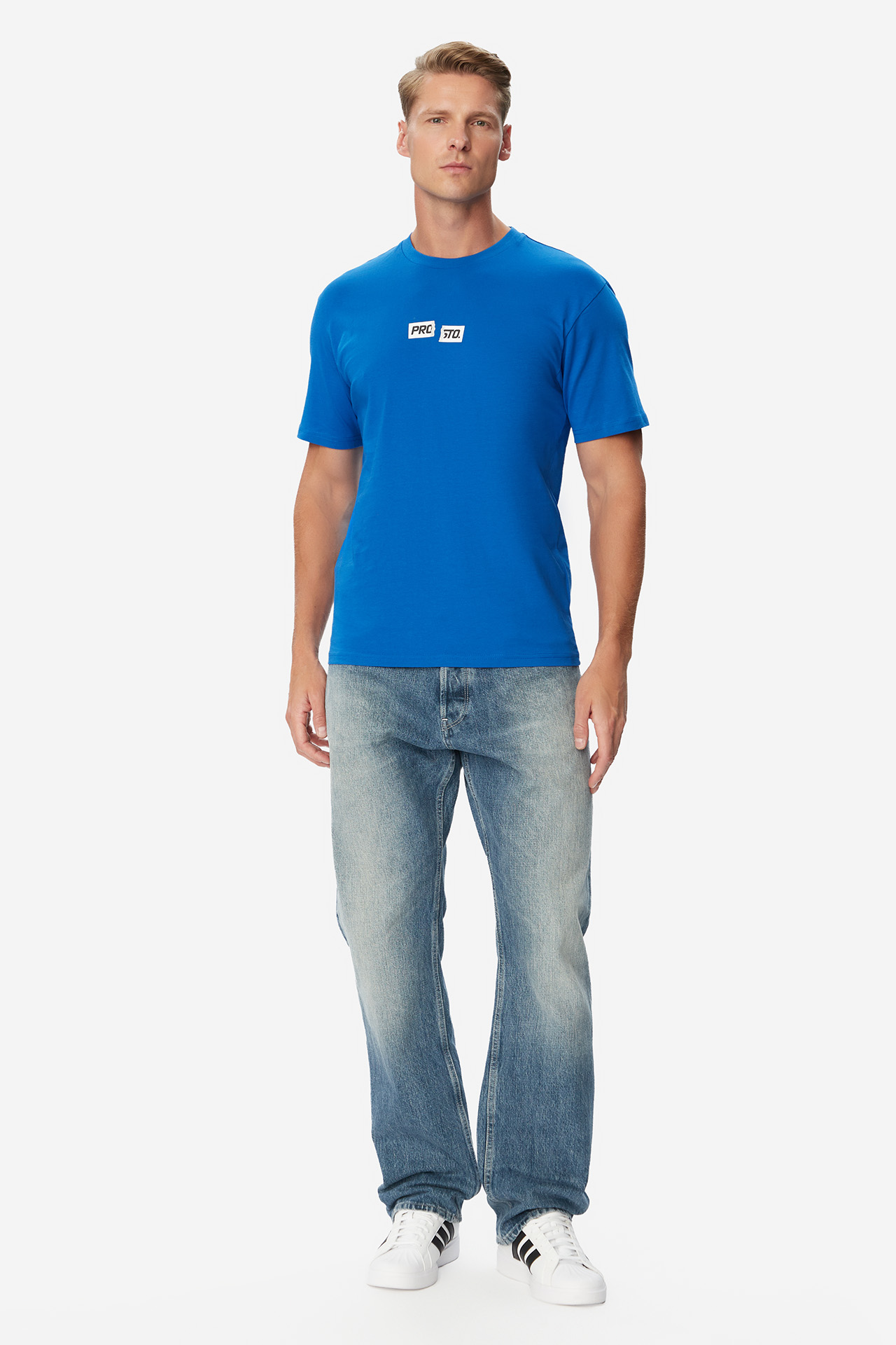 T-shirt PROSTO KL263MTEE1031 Niebieski