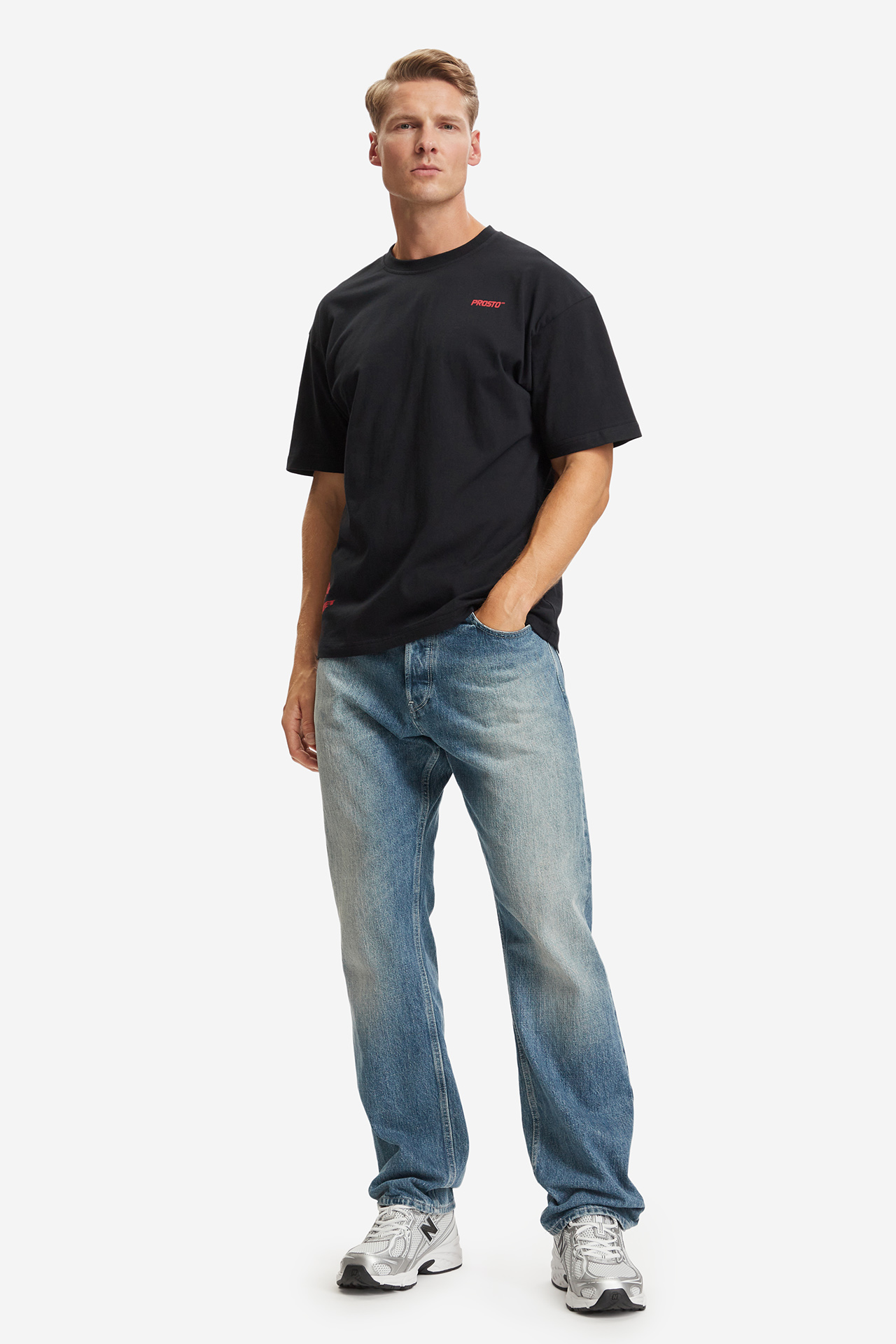 T-shirt PROSTO KL263MTEE1251 Czarny