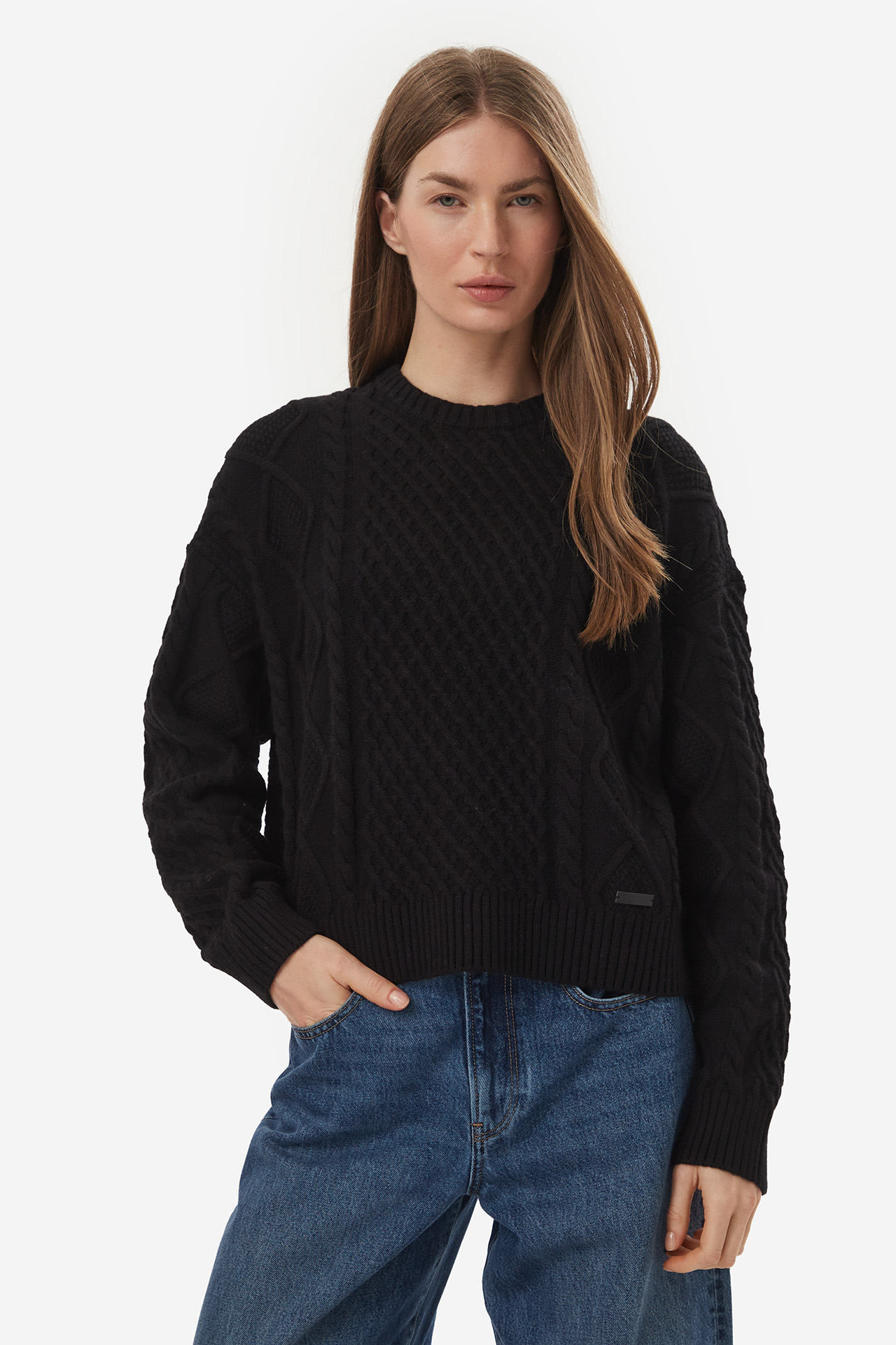 Sweter GUESS JEANS W6BR15Z1260-JBLK Czarny