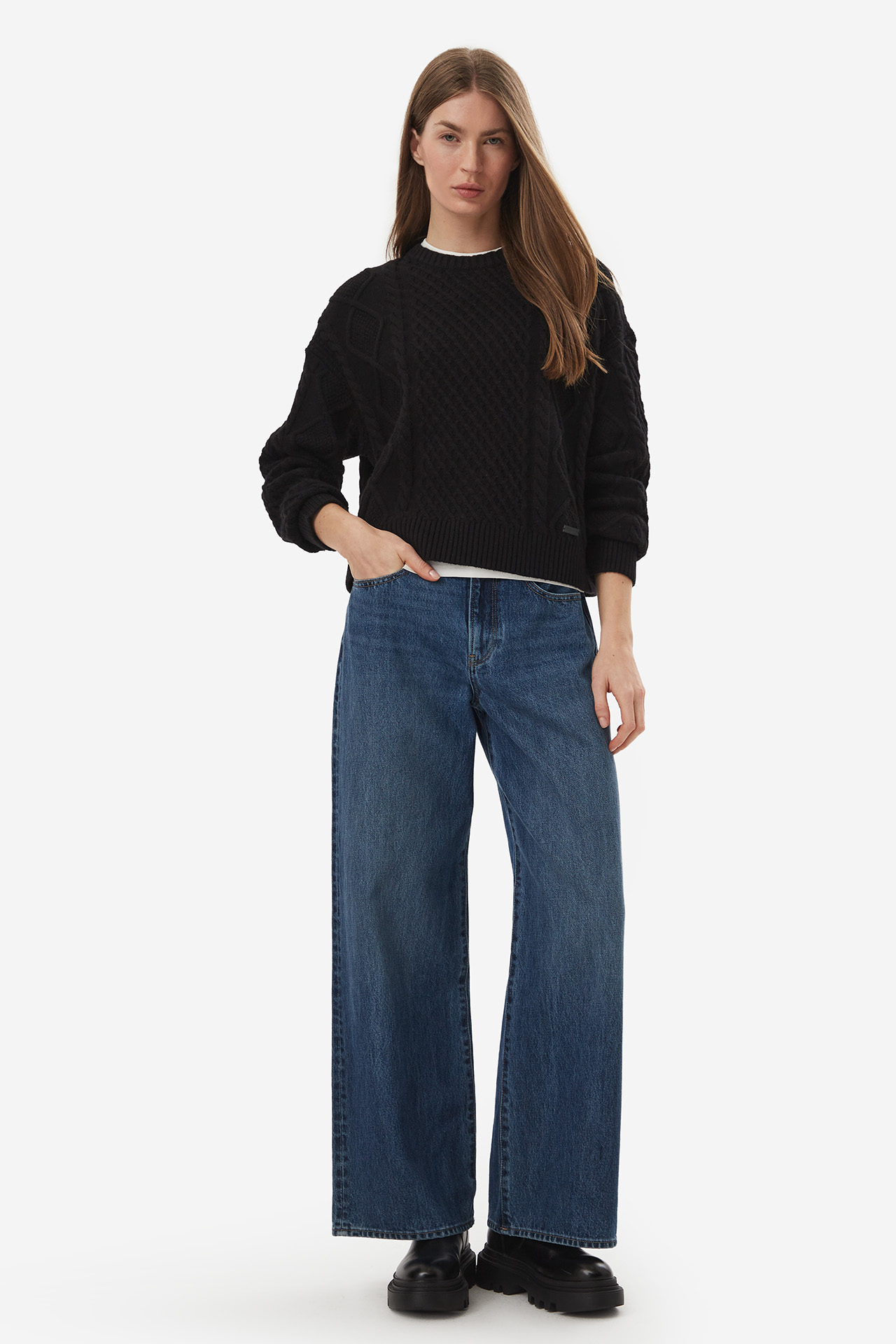 Sweter GUESS JEANS W6BR15Z1260-JBLK Czarny