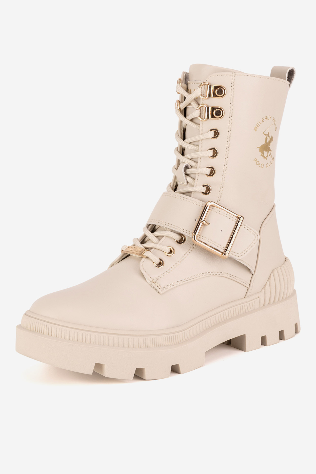 Šněrovací vyšší obuv BÉŽOVÁ