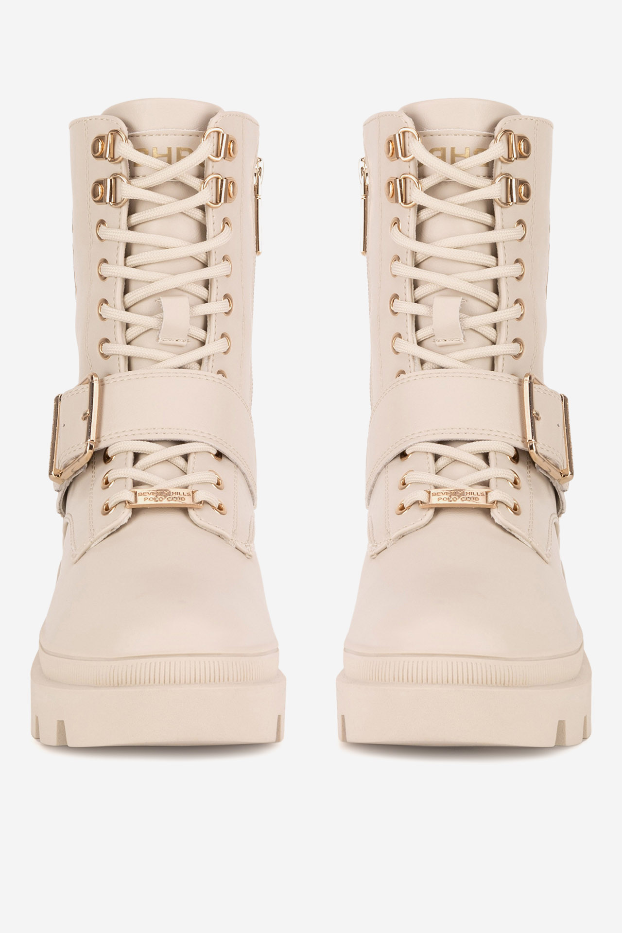 Šněrovací vyšší obuv BÉŽOVÁ