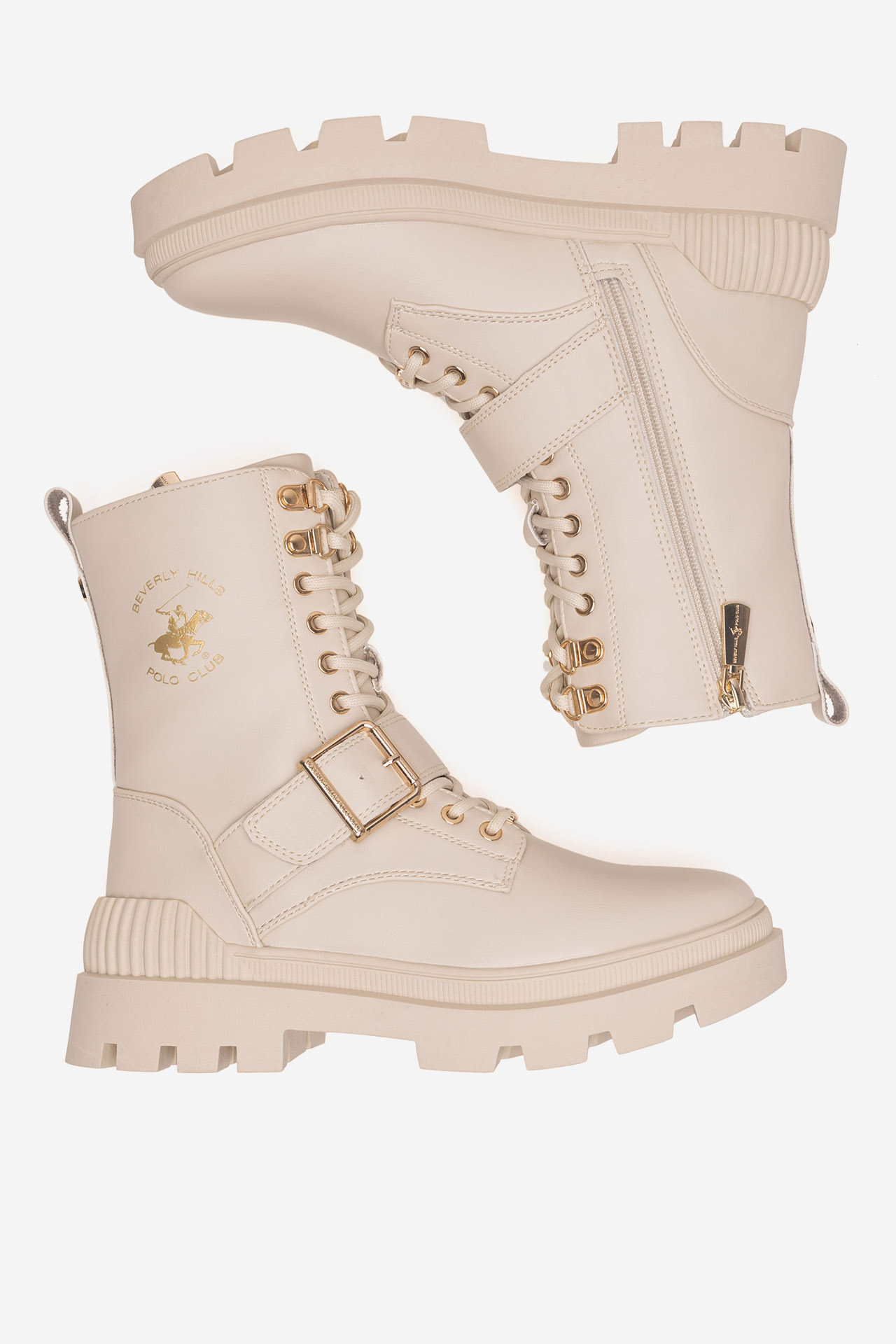 Šněrovací vyšší obuv BÉŽOVÁ