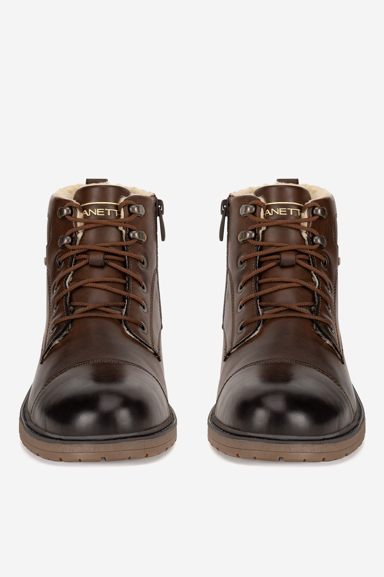 Šněrovací vyšší obuv HNĚDÁ