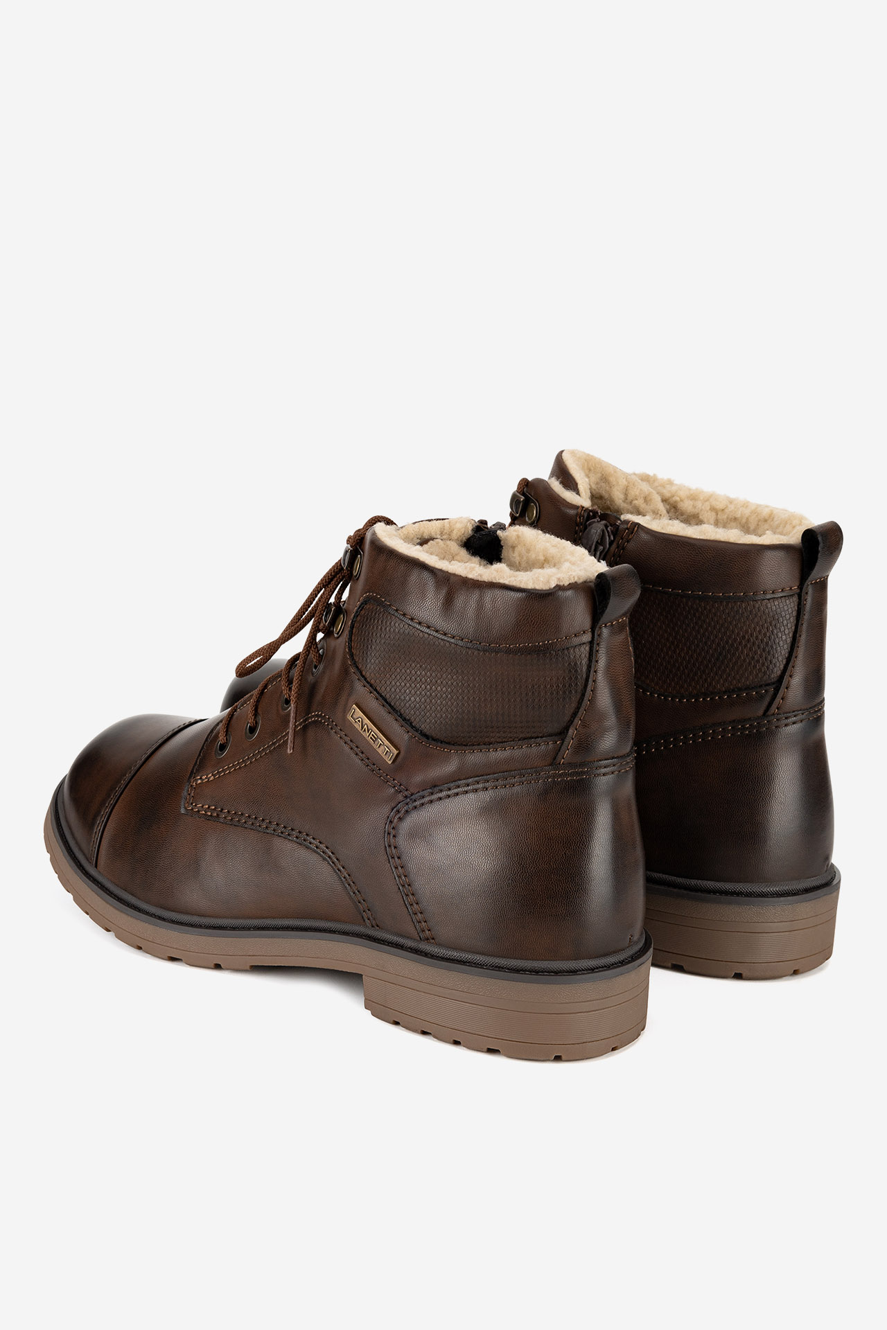 Šněrovací vyšší obuv HNĚDÁ