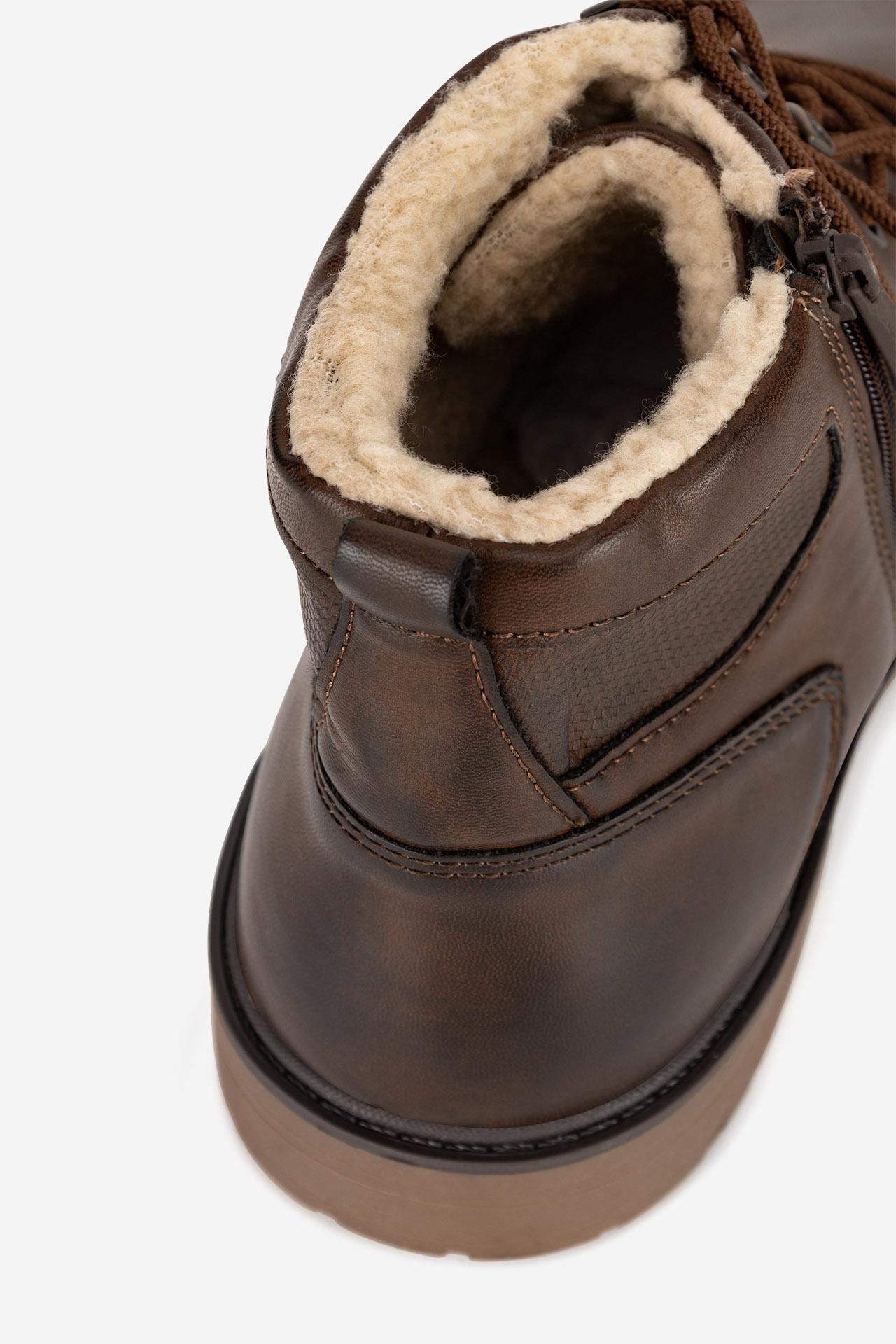 Šněrovací vyšší obuv HNĚDÁ