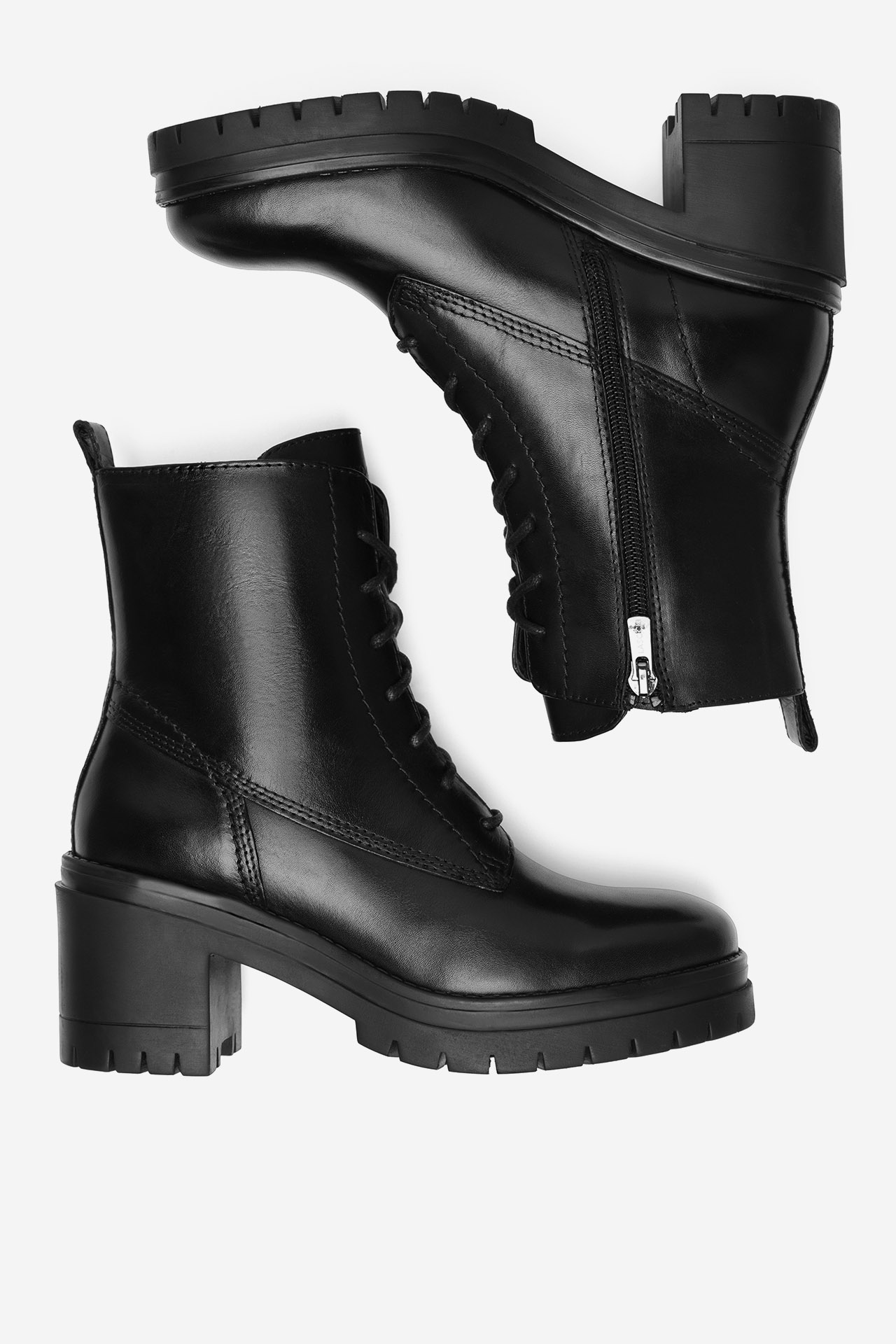 Šněrovací vyšší obuv ČERNÁ