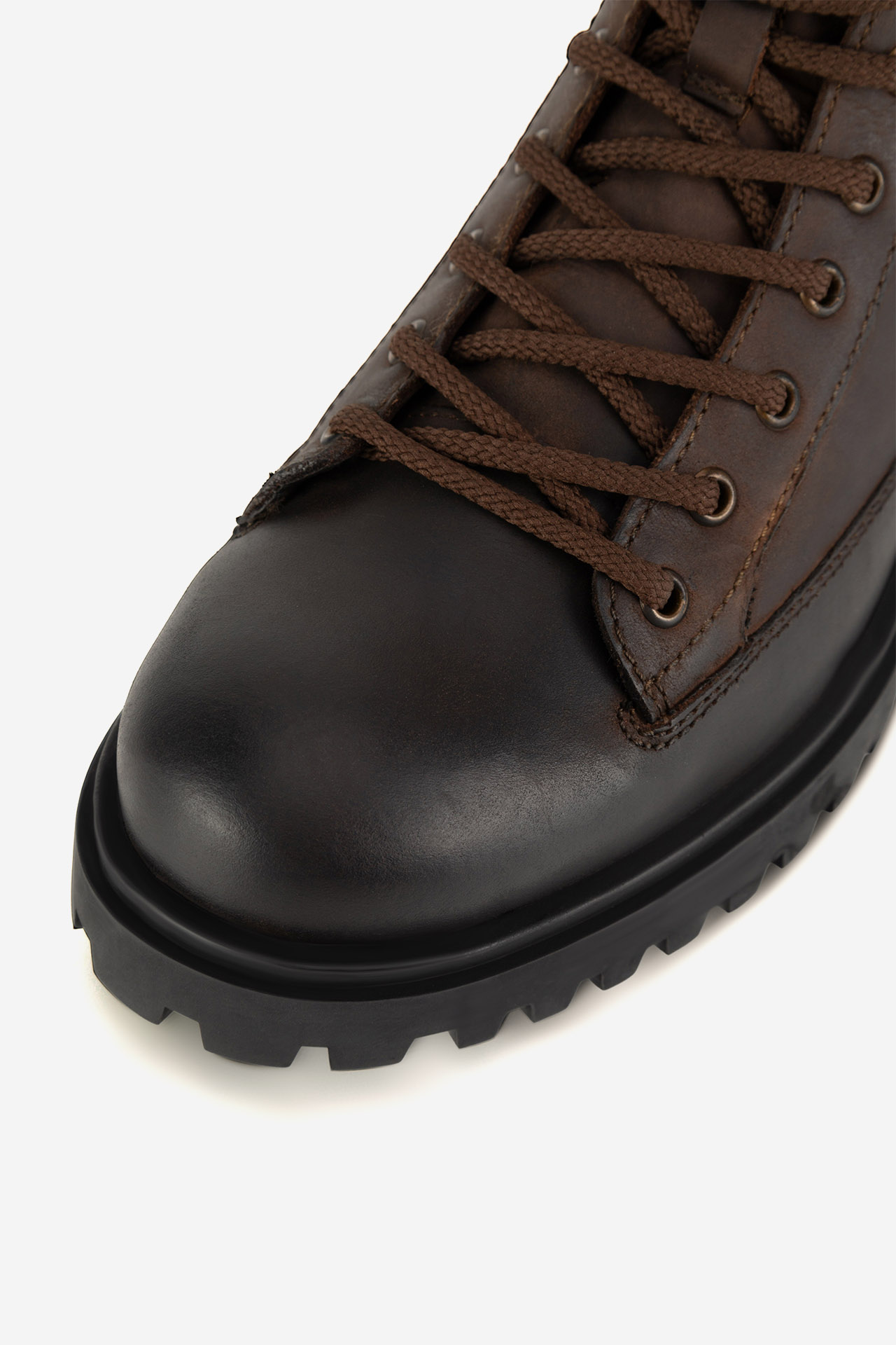 Gležnjarji z vezalkami Čokoladno rjava