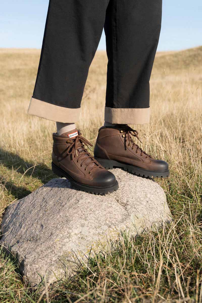 Gležnjarji z vezalkami Čokoladno rjava