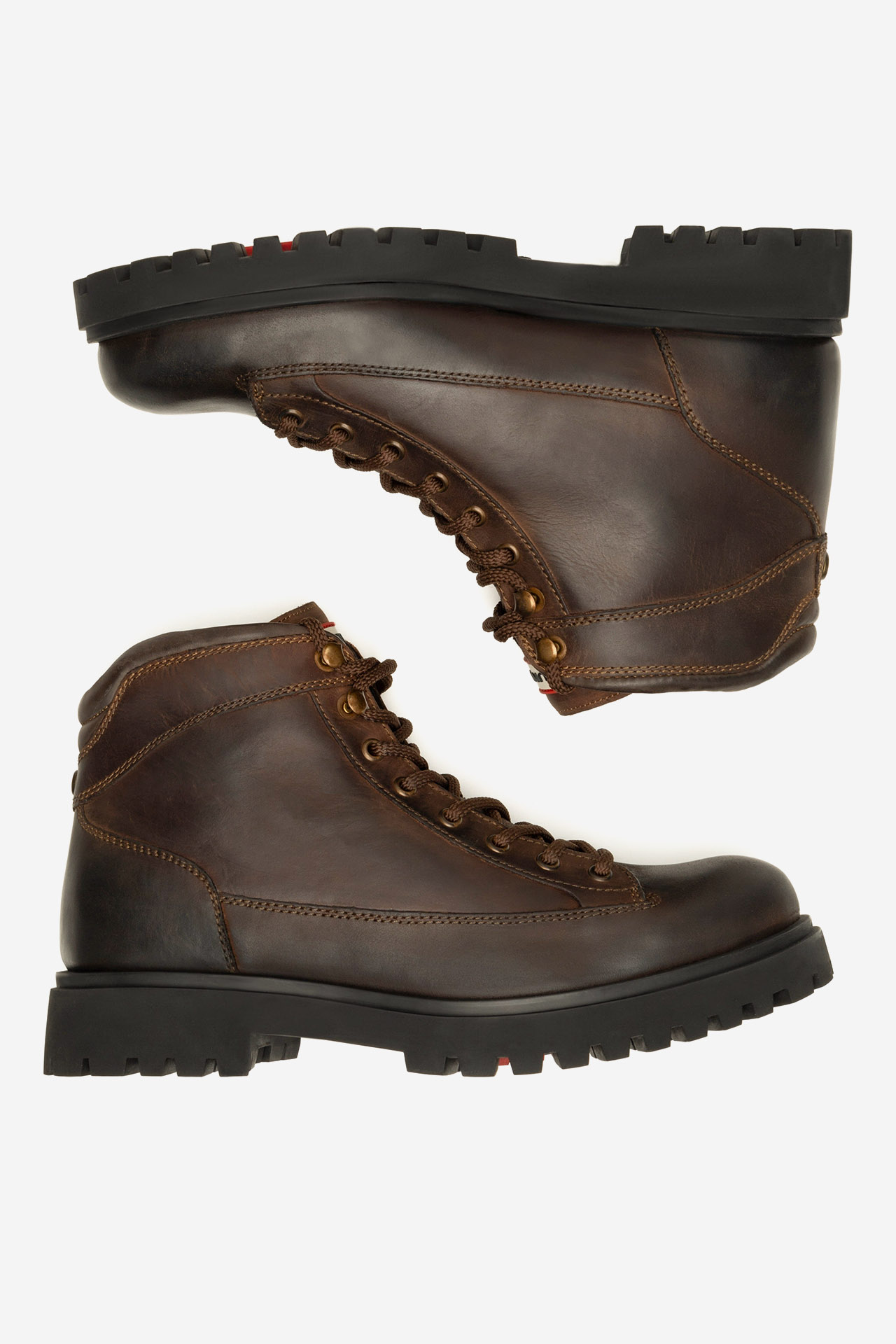 Gležnjarji z vezalkami Čokoladno rjava